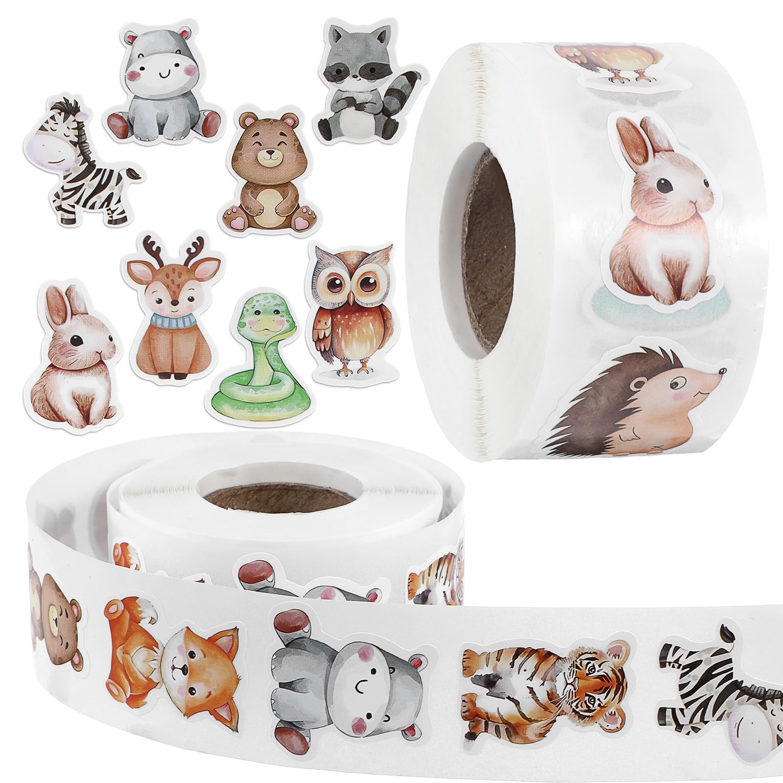 1000Pcs Forest Animal Stickers Reward Cute Nature Stickers Office Supplies Incentives Sticker Adorable Animal Party Favor Decal 2 Roll Sticker for Kids Teacher Reward School Supplies