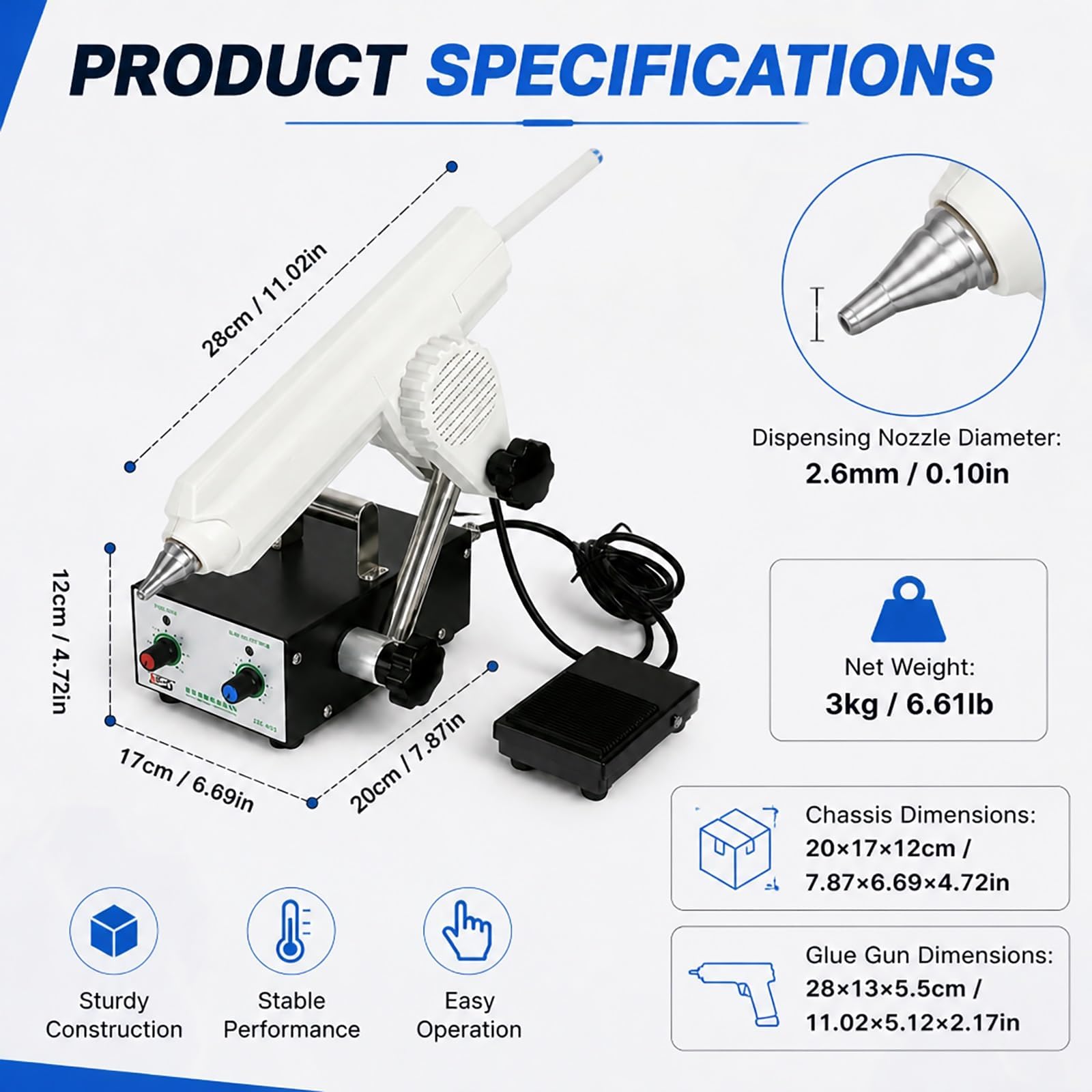 Pistolet à colle thermofusible électrique, distributeur automatique de colle actionné par pédale