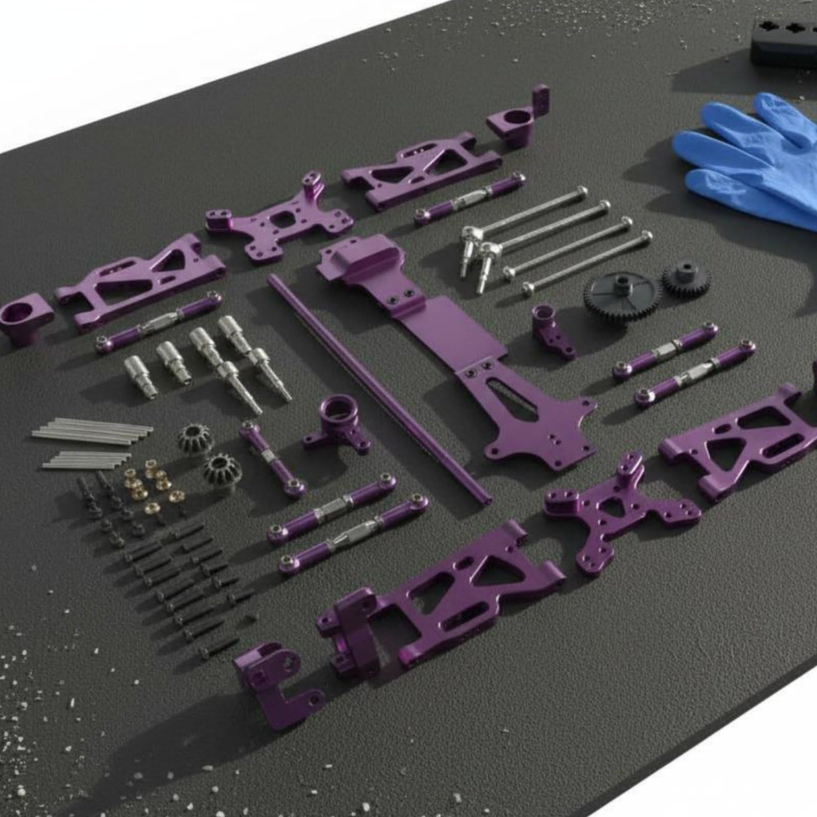 Componenti Industriali Set Sospensione RC Upgrade Metallo Completo Ricambi Cuscinetti Assi CVD Snodi Sterzo Ingranaggi Alberi, Oro
