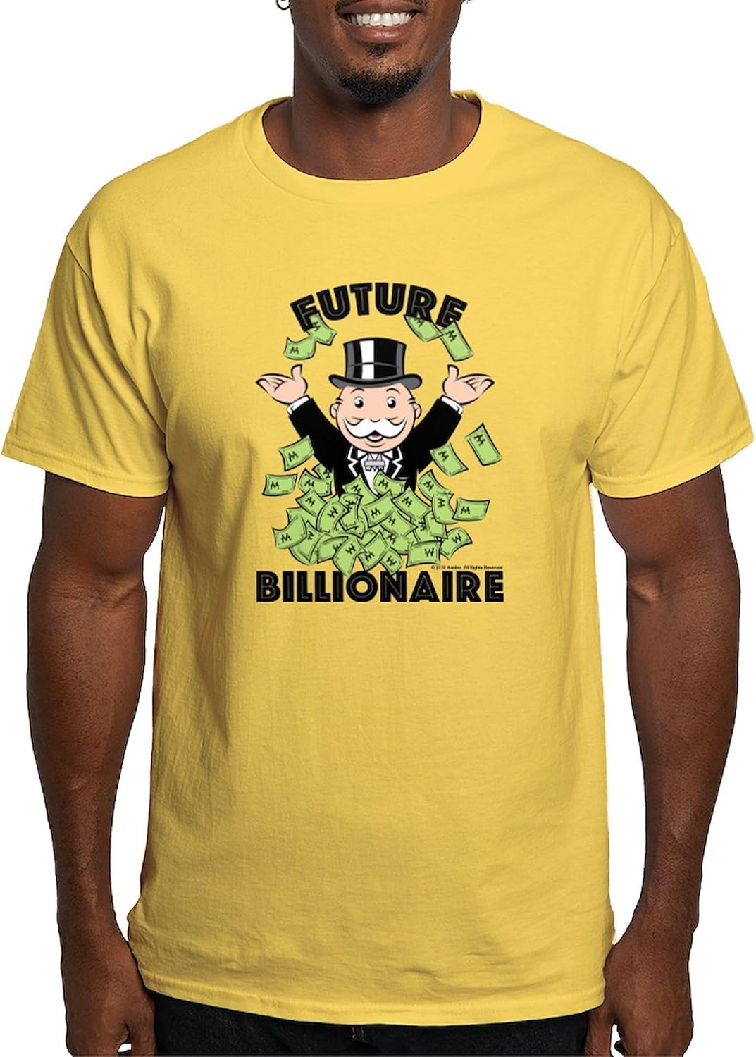 CafePress Monopoly Future Billionaire Light T Shirt Men's 100% Cotton, Classic Graphic White T-Shirt