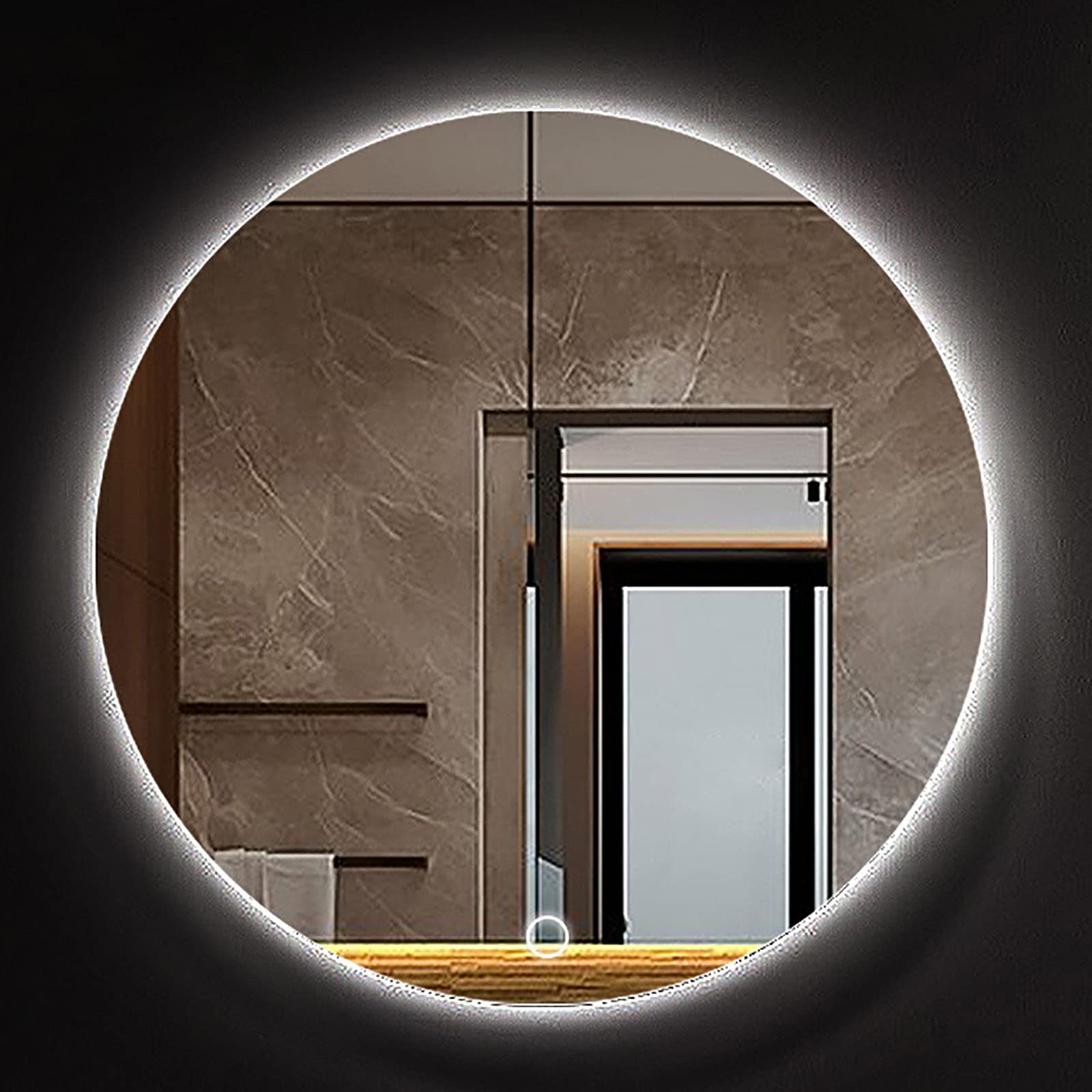 Miroir de salle de bain à LED rond tactile Slish 60cm anti-buée