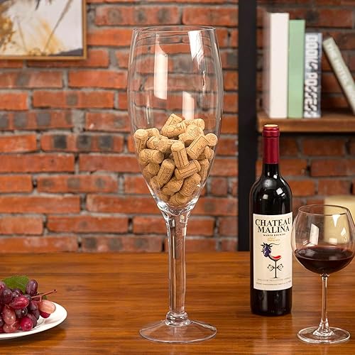 Miniatura 2 de MyGift Vaso de vino gigante de 20 pulgadas y soporte de corcho