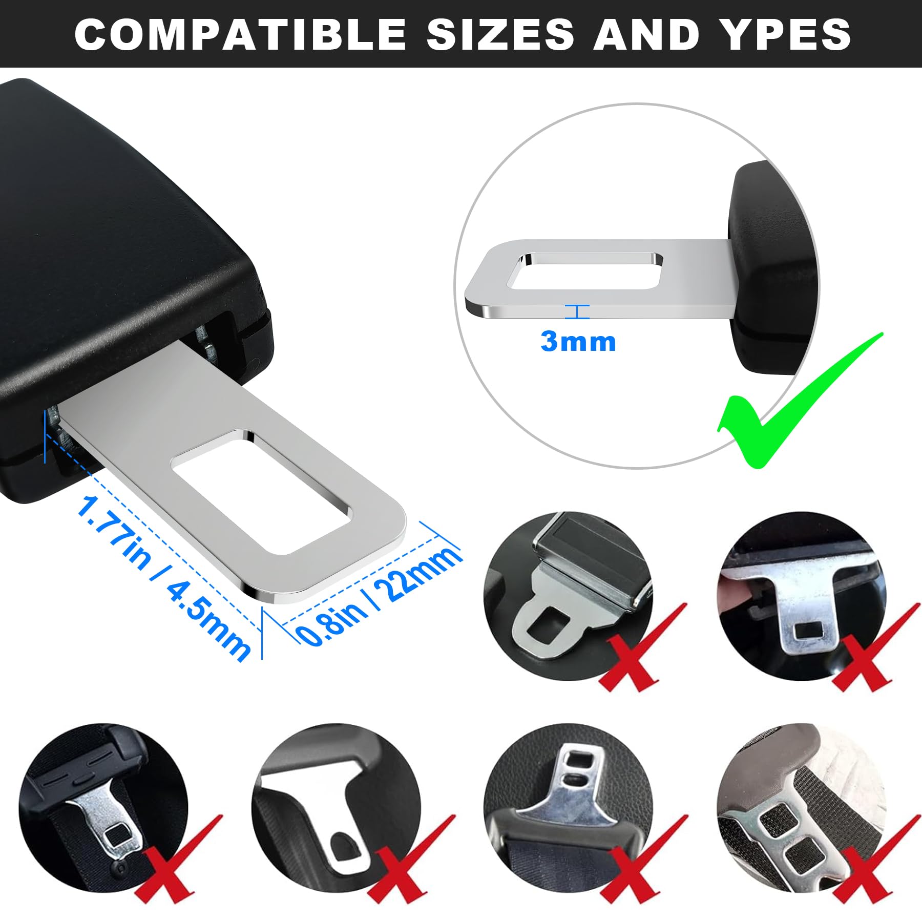 Seat Buckle Adjustable Seat Accessories 2 Pcs Red Fixing Strap,Suitable for Most Vehicles Models — view 6