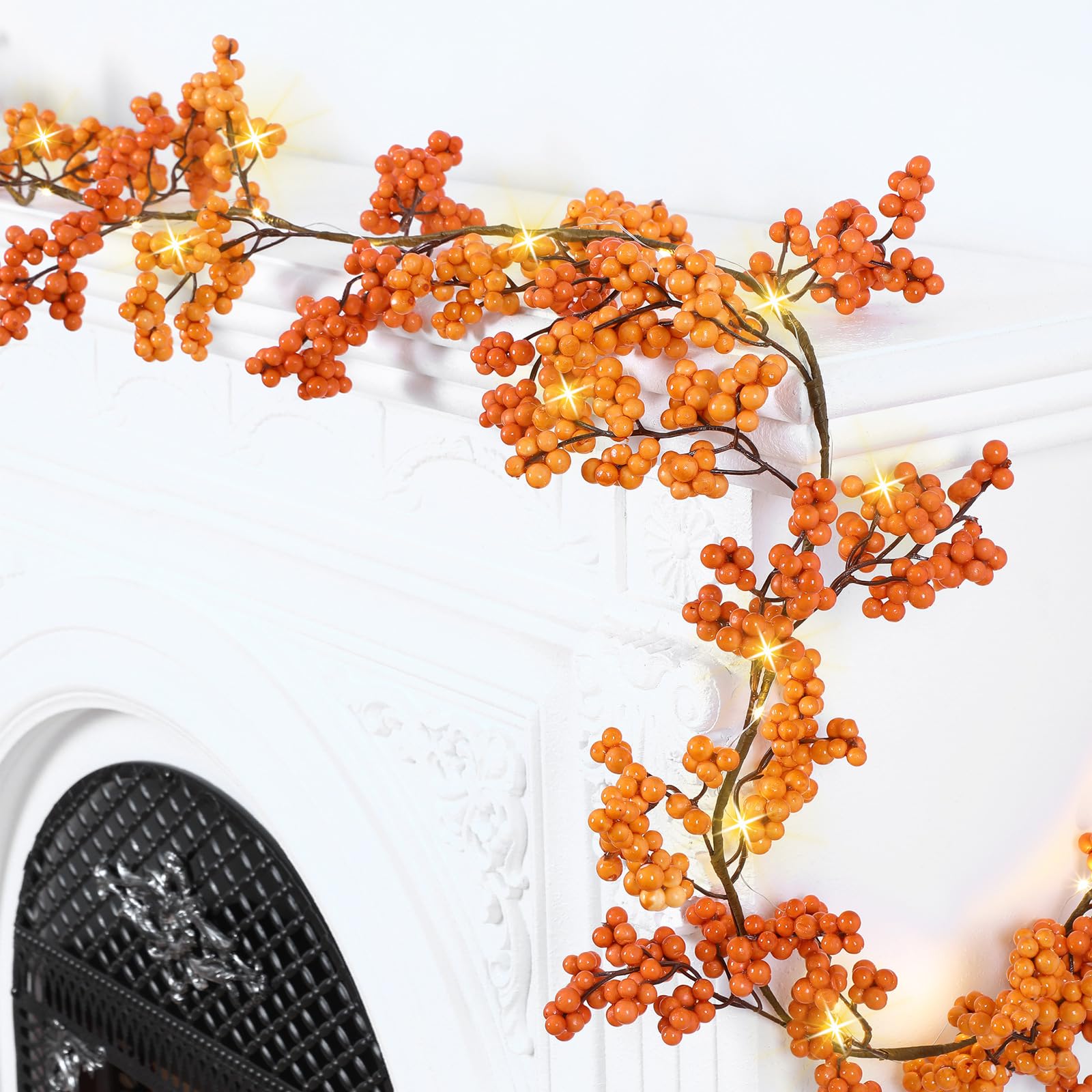 Guirlande de Noël 30 lumières LED à piles 2,7 m Syhood pour sapin et automne