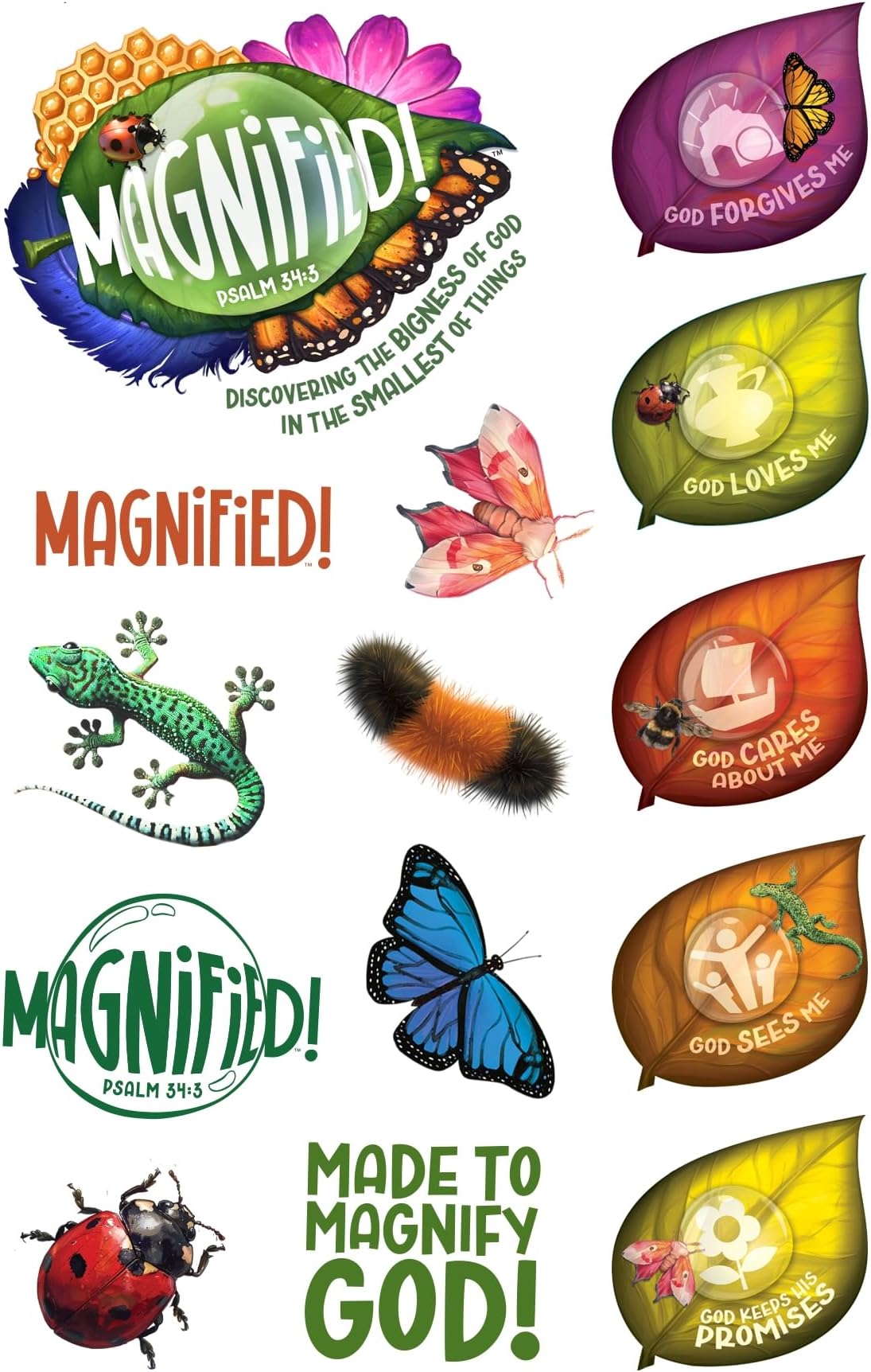 Lifeway KidsVBS 2025 Magnified! Theme Stickers (Package of 10 Sheets)