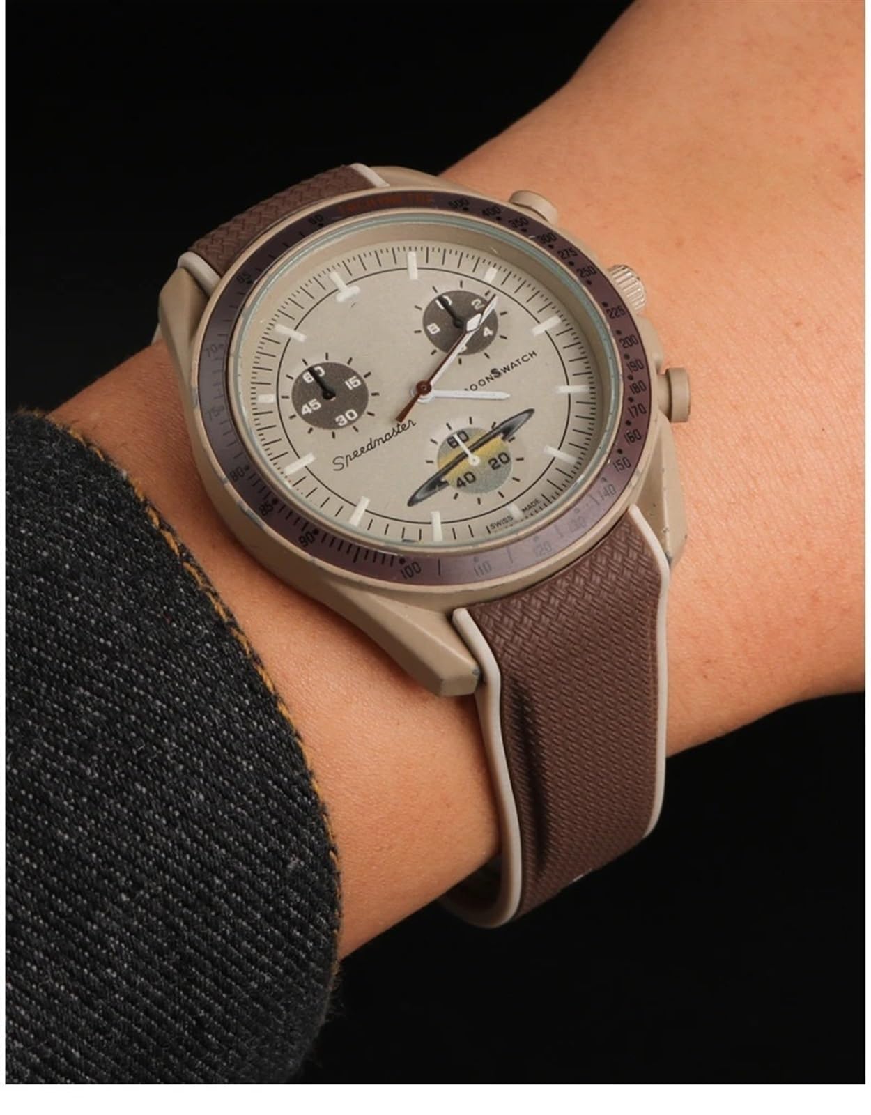 Pasek do zegarka Moonswatch, miękki silikonowy pasek do zegarka Omega X Swatch MoonSwatch Speedmaster 20 mm, wodoszczelny, zapasowy pasek z szybkim zapięciem