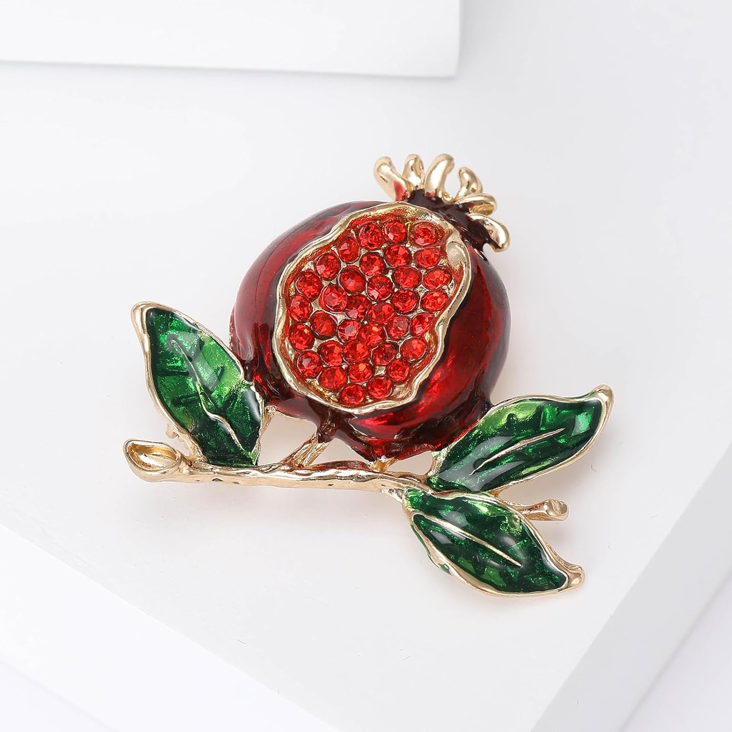 Enamel Fruit Brooch for Women Rhinestones Fruit Lapel Pin Elegant Fruit Brooches Jewelry Gift, Perfect for Dresses Hat Bag - Image 4