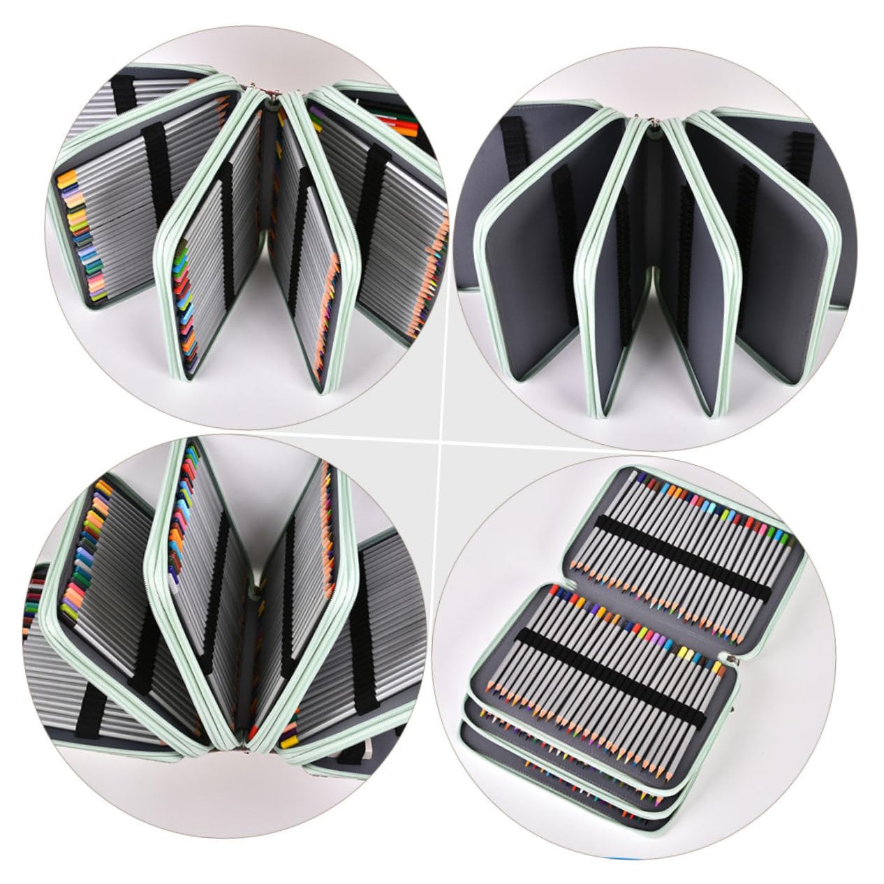 MAGICLULU Astuccio Portamatite Extra Large 252 Scomparti per Scuola | Borsa per Cancelleria in Pu Poliestere, Cordino Elastico e Zip, Back To School Party