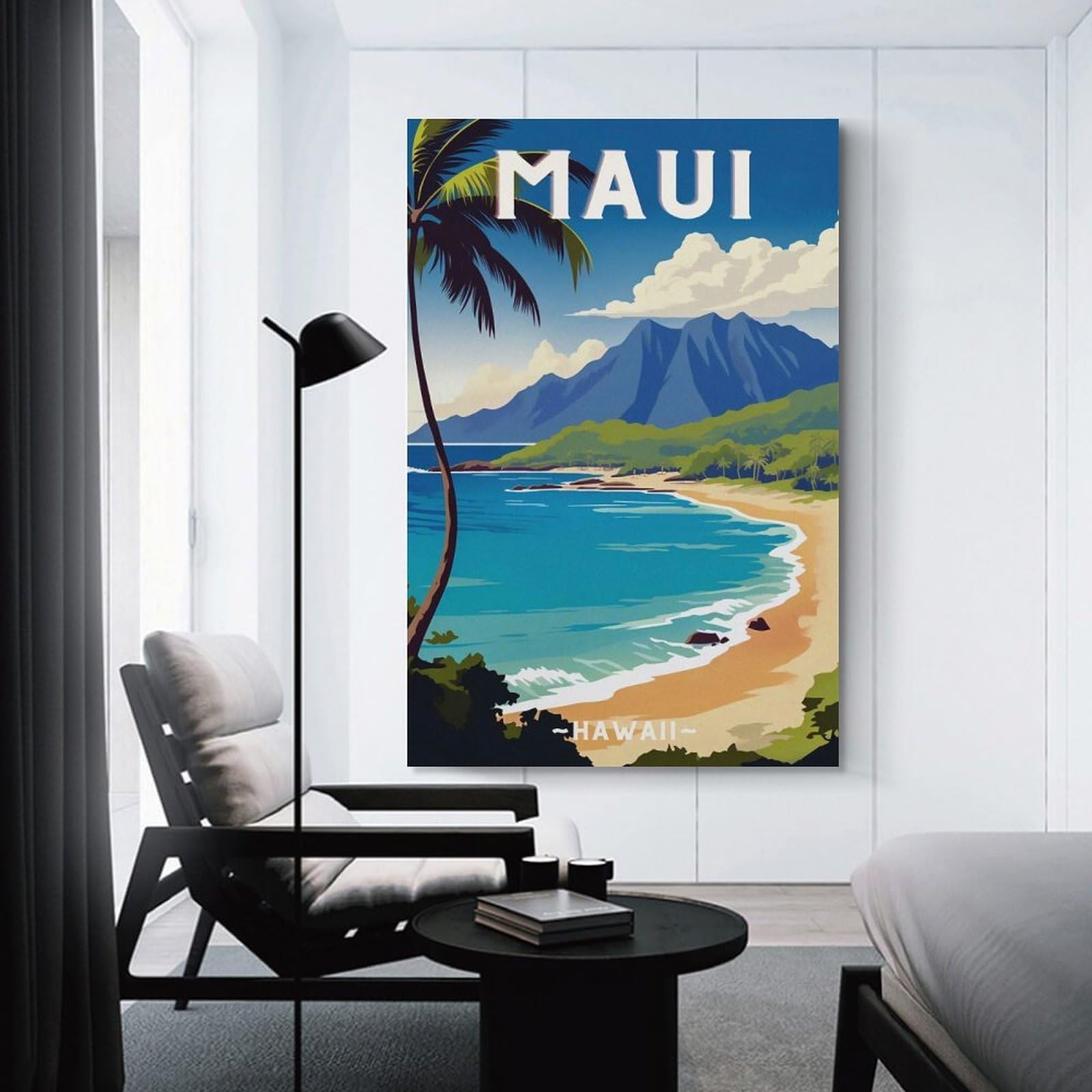 Junmoney Room Decor Wall Art Maui Hawaii Travel, 24x36inch(60x90cm), for Gallery Wall Layouts in Home Or Office, Home Wall Art for Statement Displays