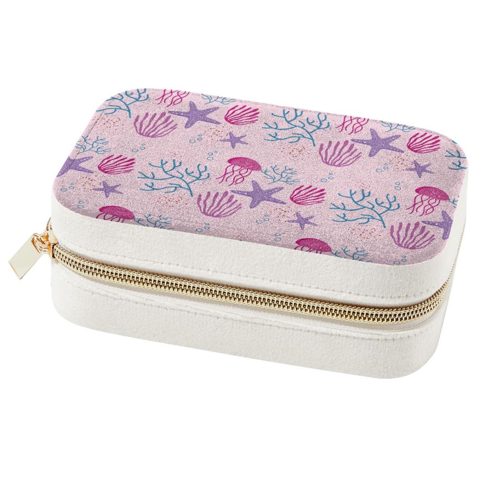 Organisateur bijoux anti-nœud petit format motif aquarelle rose