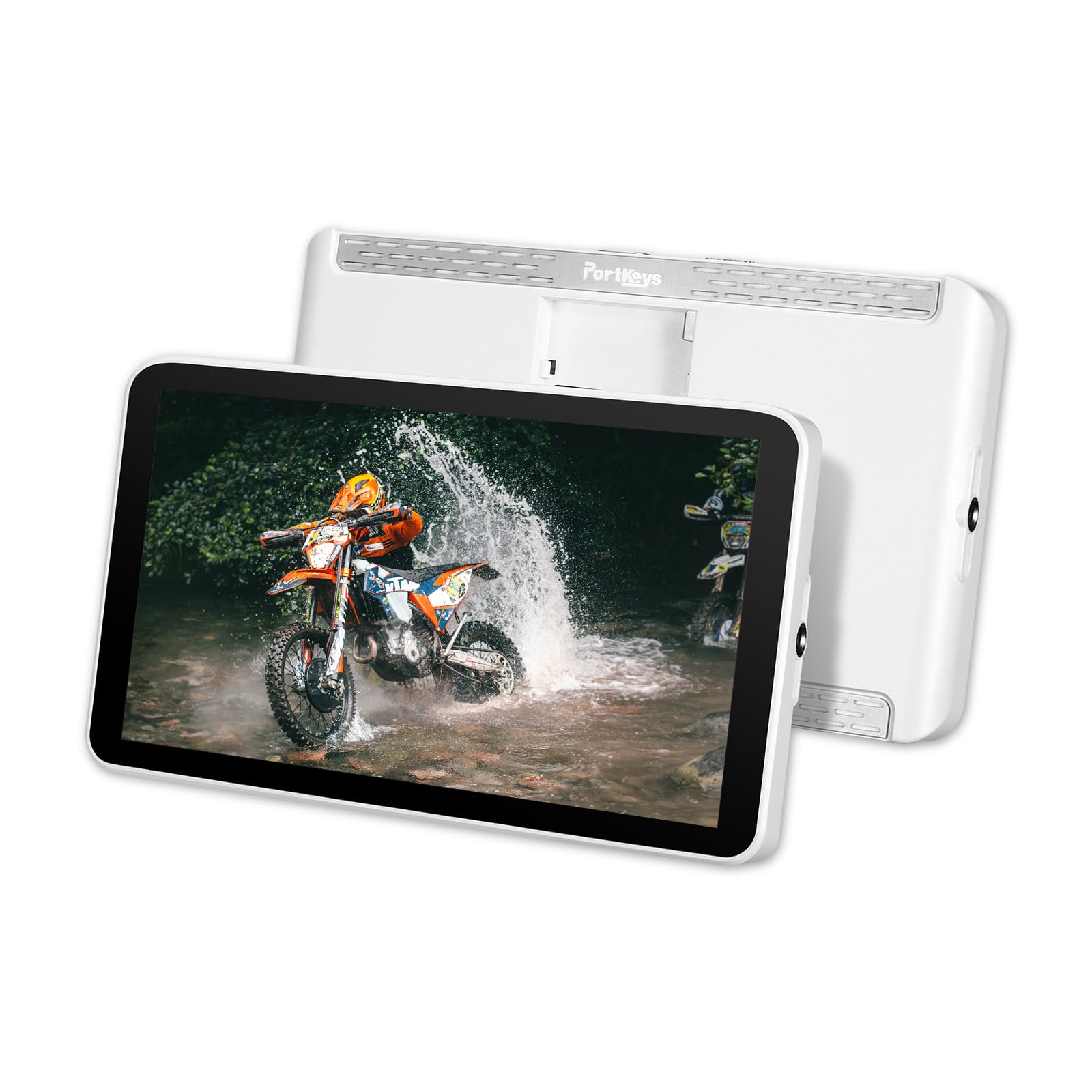 Portkeys LH7H 7" Monitor da campo per fotocamera 1000 nits Touchscreen Ingresso/​Uscita HDMI 4K con uscita 3D LUT Waveform, Vectorscope Istogramma Stretch verticale Leggero, per DSLR (White)