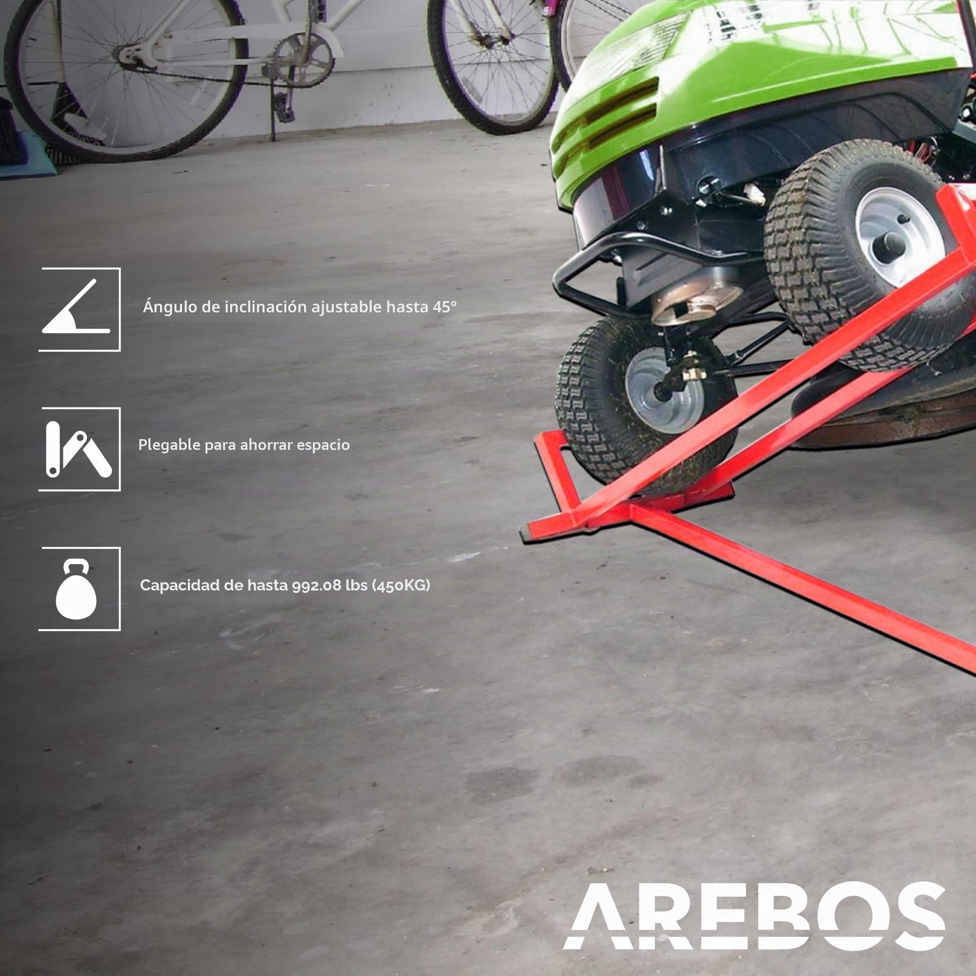 Arebos Elevador de Tractor Dispositivo de elevación | 450 kg | Rojo | Ángulo de inclinación: 45°