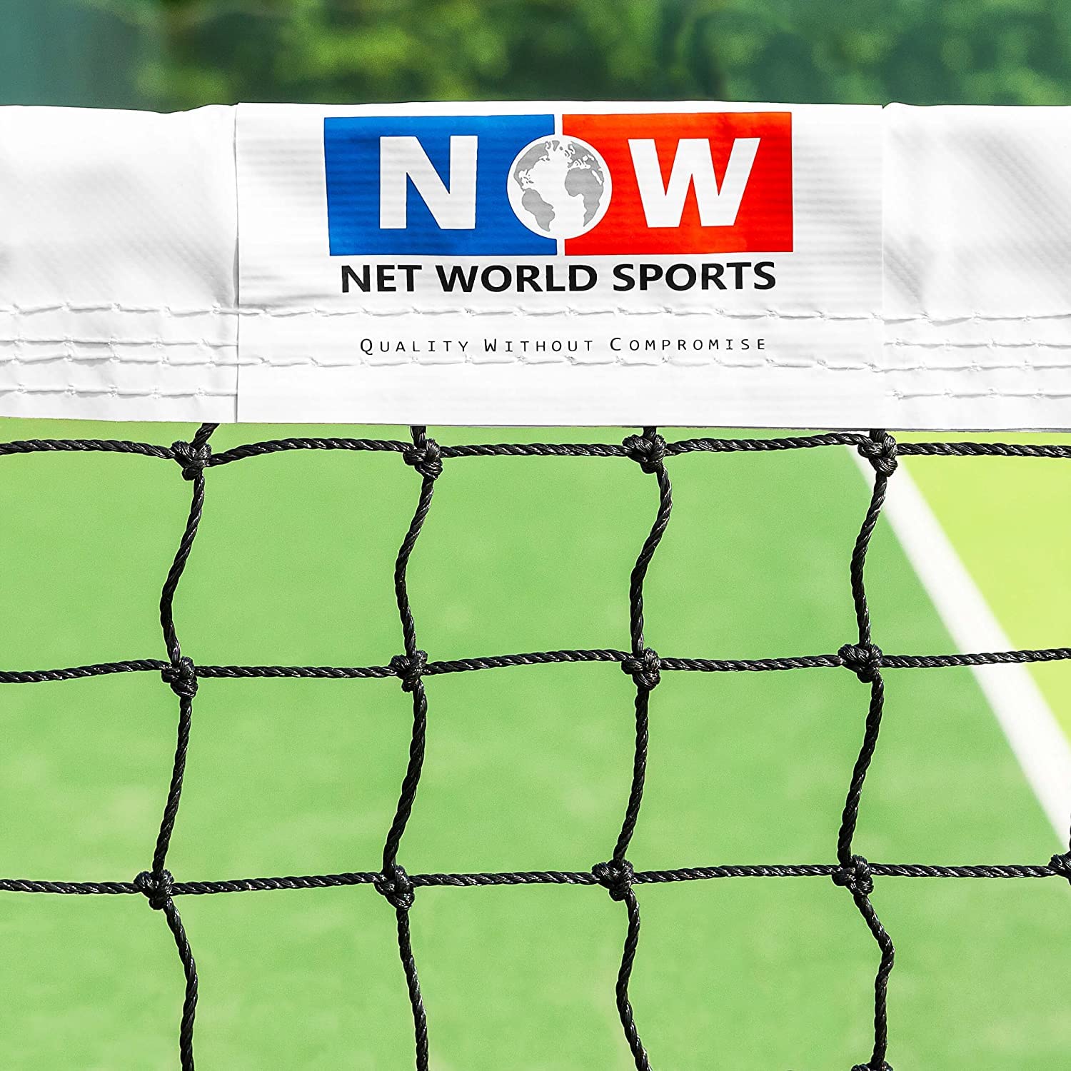 Vermont Redes de Tenis Dobles de 12,8m – Red Reglamentaria para Pistas de Tenis (Malla 45mm con Cinta PVC Blanca)