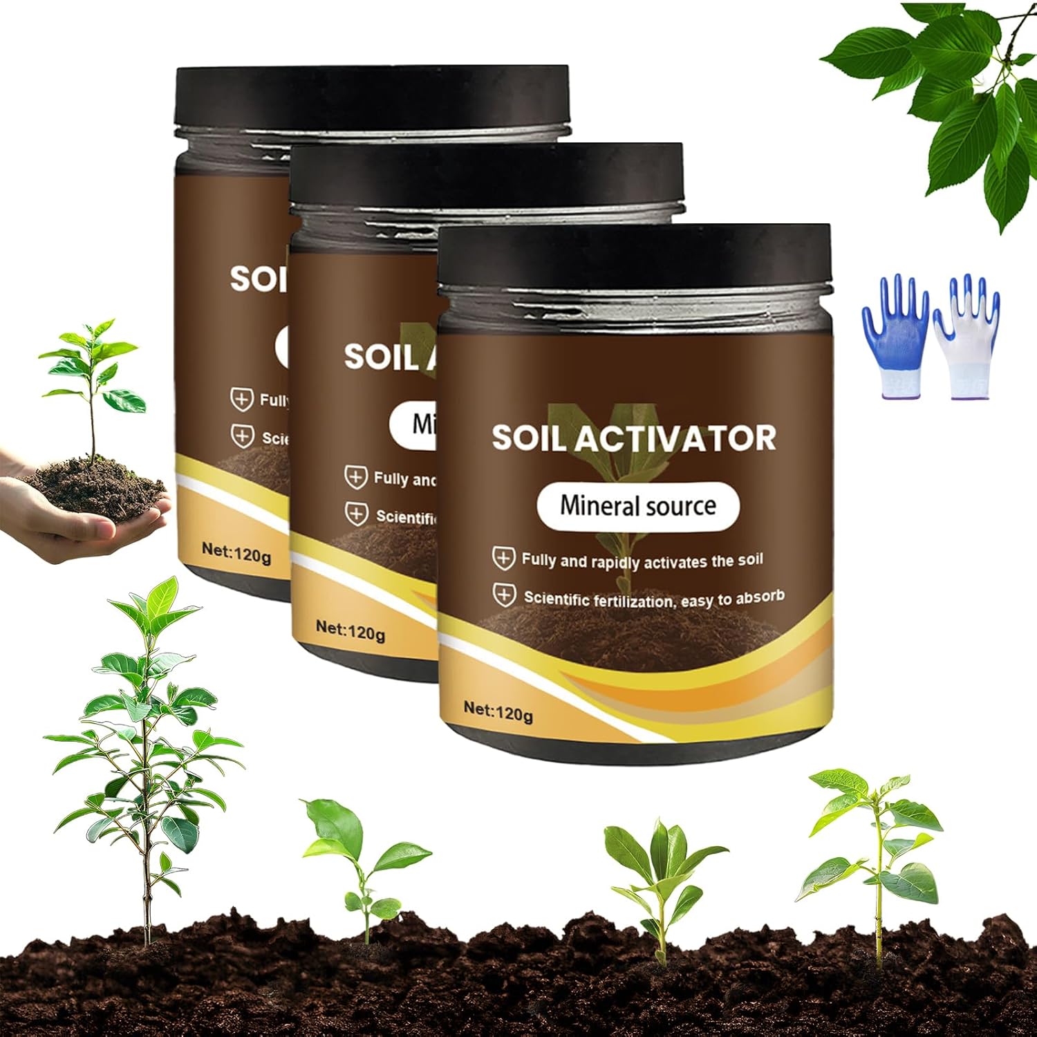 Soil Activator for Plants, 2025 New Soil Activated Treasure, Organic Soils Activator & Plant Fertilizer for Potting Mix, and Seedling Compost, Promote Plant Rooting (5Pcs)