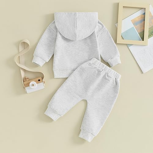 Miniatura 4 de Gueuusu Conjunto de sudadera con capucha y pantalones deportivos de manga larga para bebé niño y niña, para otoño e invierno