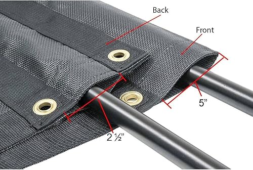 Miniatura 6 de Mytee Products Lona de malla para camión volquete de 8 x 14 pies con doble bolsillo y ojales de 5 pulgadas y 18 onzas, lona de remolque recubierta