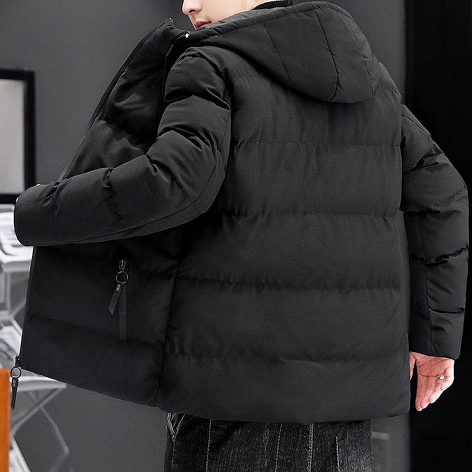 Down Jacket Men Men's Thicken Puffer Jacket Padded Waterproof Warm Winter Coat with Hood 2025 Trendy Clothes