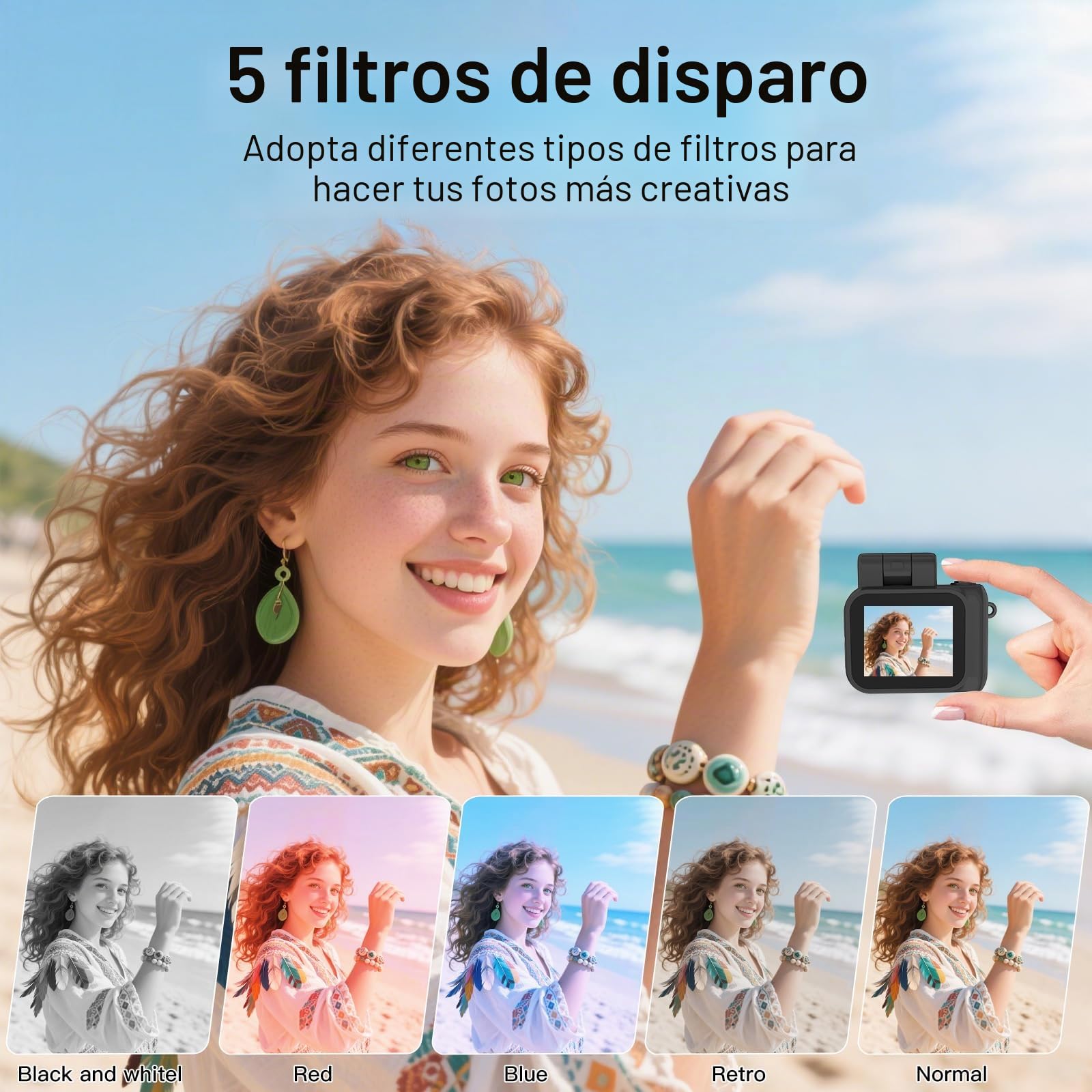 Mini Cámara Digital 1080P FHD,Mini Camara Retro con Pantalla 1.4", Tarjeta SD 32GB Incluida, Cámara Llavero Ideal para Estudiantes, Principiantes, Regalo De Cumpleaños Y Graduación(Negra)