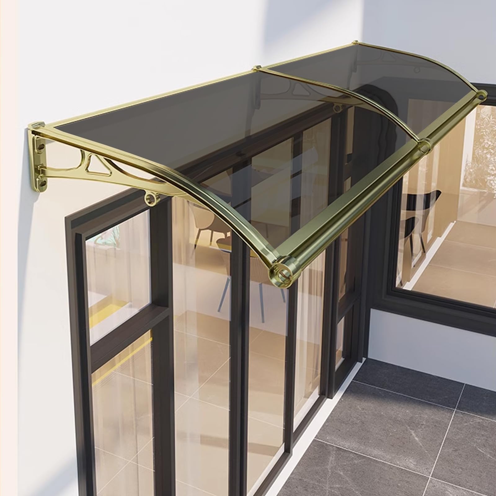 Auvent de porte en alliage d'aluminium, store d'entrée résistant et abri de balcon