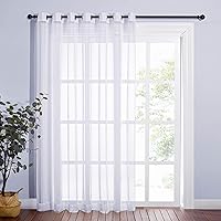 Vista 1 de NICETOWN Cortina transparente para puerta de patio, cortina vertical de gasa, panel de cortina extra ancho, tratamiento de ventana para puerta Blanco