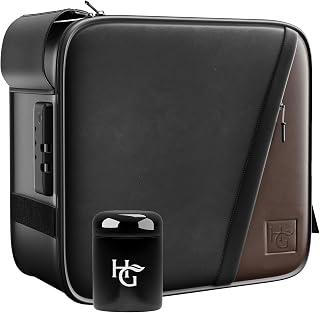 Herb Guard XXL Leather Smell Proof Case with Combination Lock (Holds 7 Ounces) Includes YKK Zippers, Ultraviolet Jar, Built In Tray, Holder for Papers, Protective Shell for Glass
