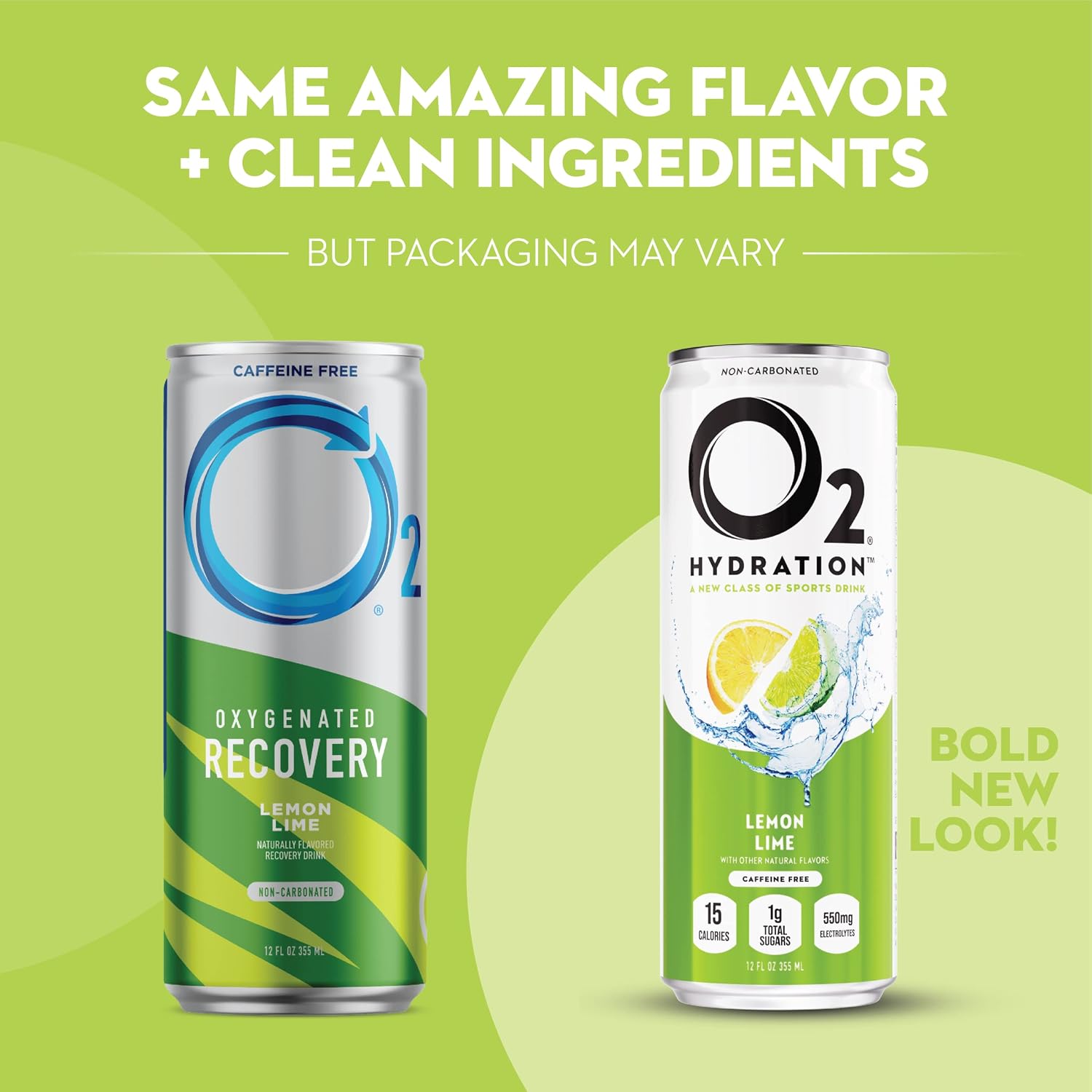 O2 Oxygenated Sports Recovery Drink | 120% More Electrolytes Than Standard Sports Drinks | Lemon Lime | Non-Caffeinated Electrolyte Drink | Post Workout Recovery Drink | 12 oz Cans (12 Pack)