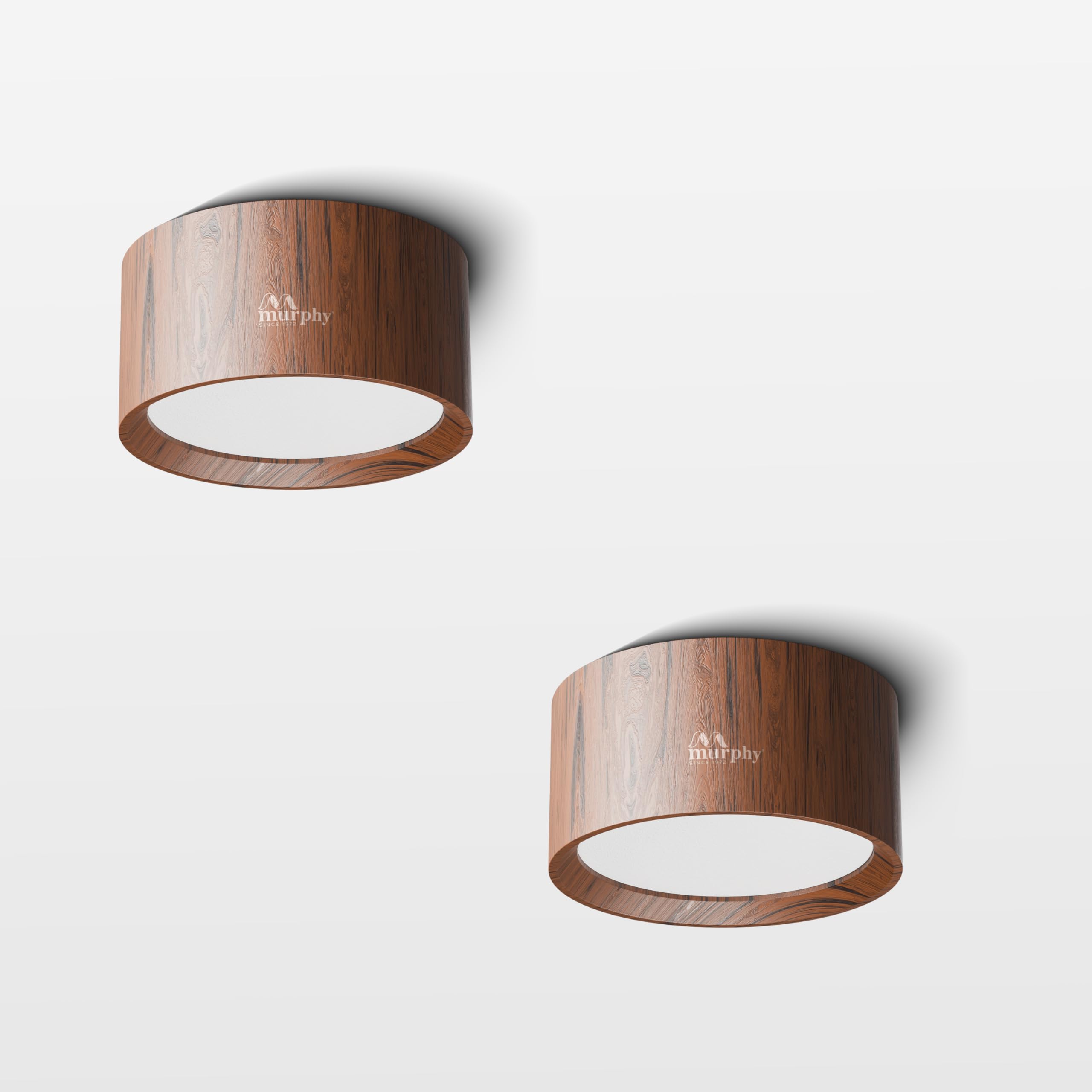 Murphy 3W LED Disc Surface Light Wood Finish | Warm White 3000K | Up to 300 Lumens | Aluminium Body | BIS Approved | 2 Year Warranty | Pack of 2