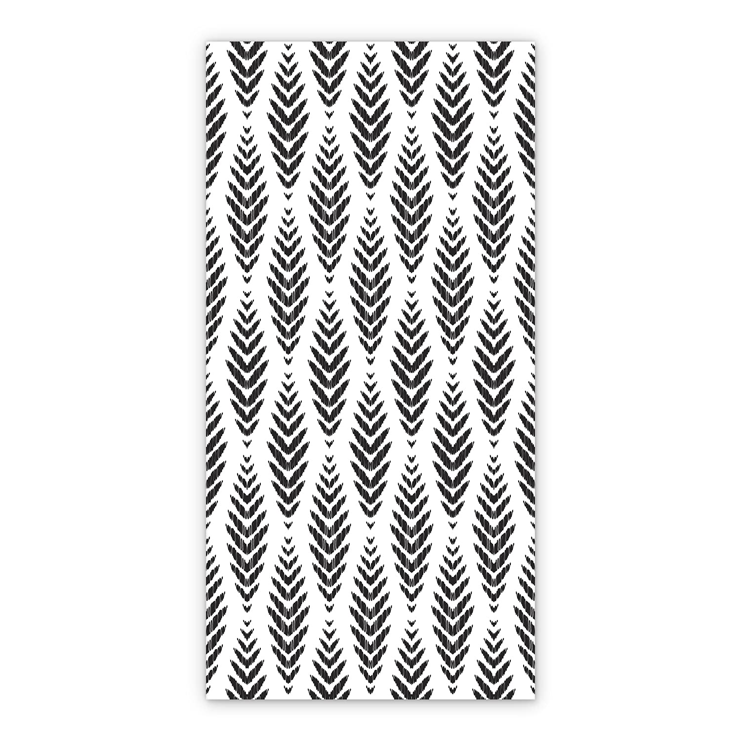 Tapis en vinyle 150x198cm motif feuilles noires style abstraction pour salon
