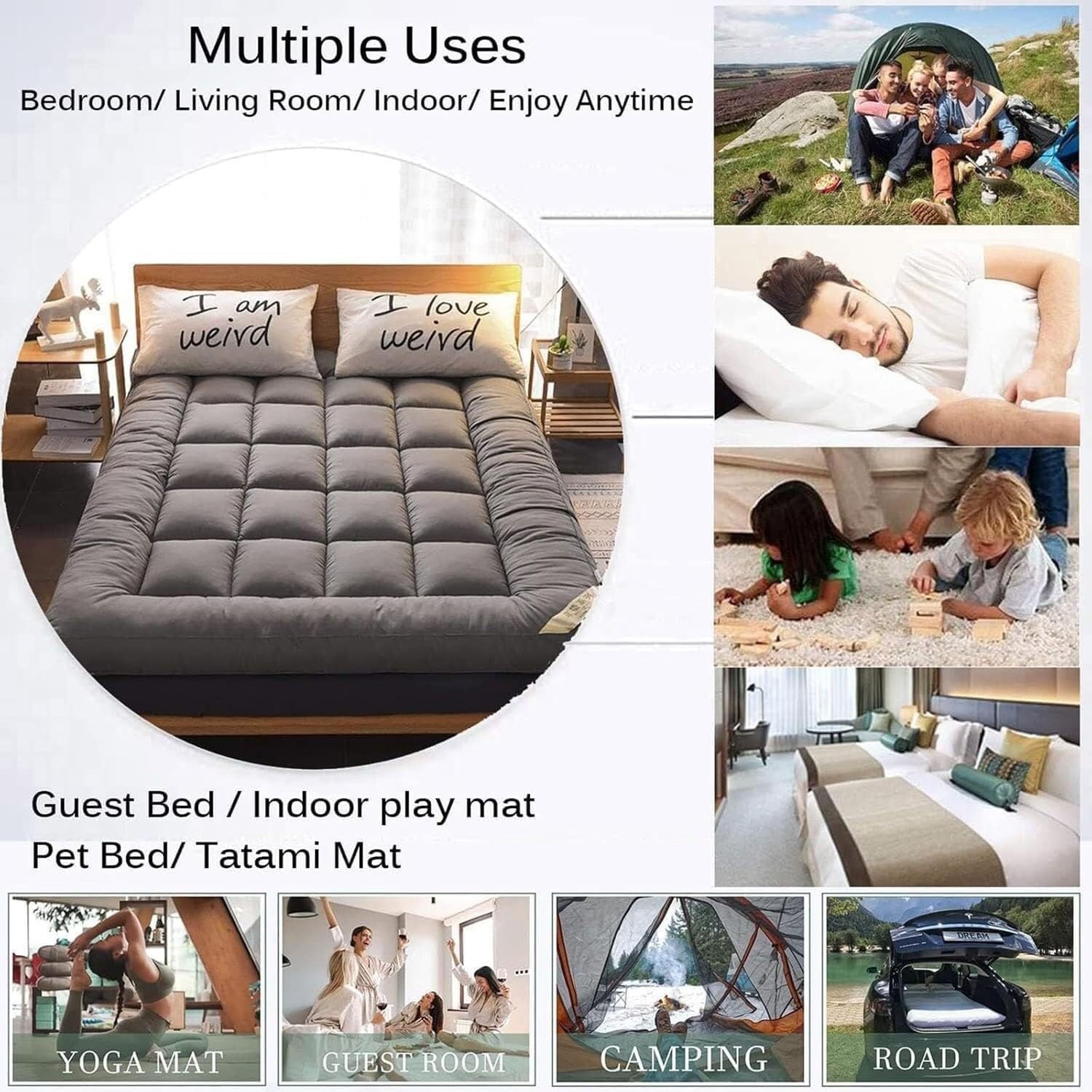 3,150x200cm(59x79 inch),WNRLL Materasso da pavimento Materasso futon Thicken Mat Sonnifero Materasso pieghevole Roll Up Materasso Materasso Materasso Materasso Materasso Materasso Materasso Materasso