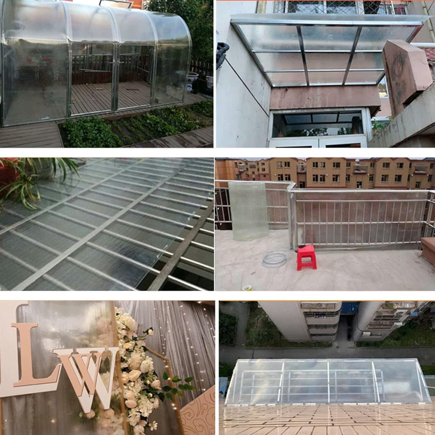 Polycarbonat-Dachfolie,0.8mm Transparente Regenfeste Gewächshausfolie,Baldachin Schuppenabdeckung Verkleidung Frühbeet-Ersatzplatten,Für Gartenbau Landwirtschaft (150x600cm)