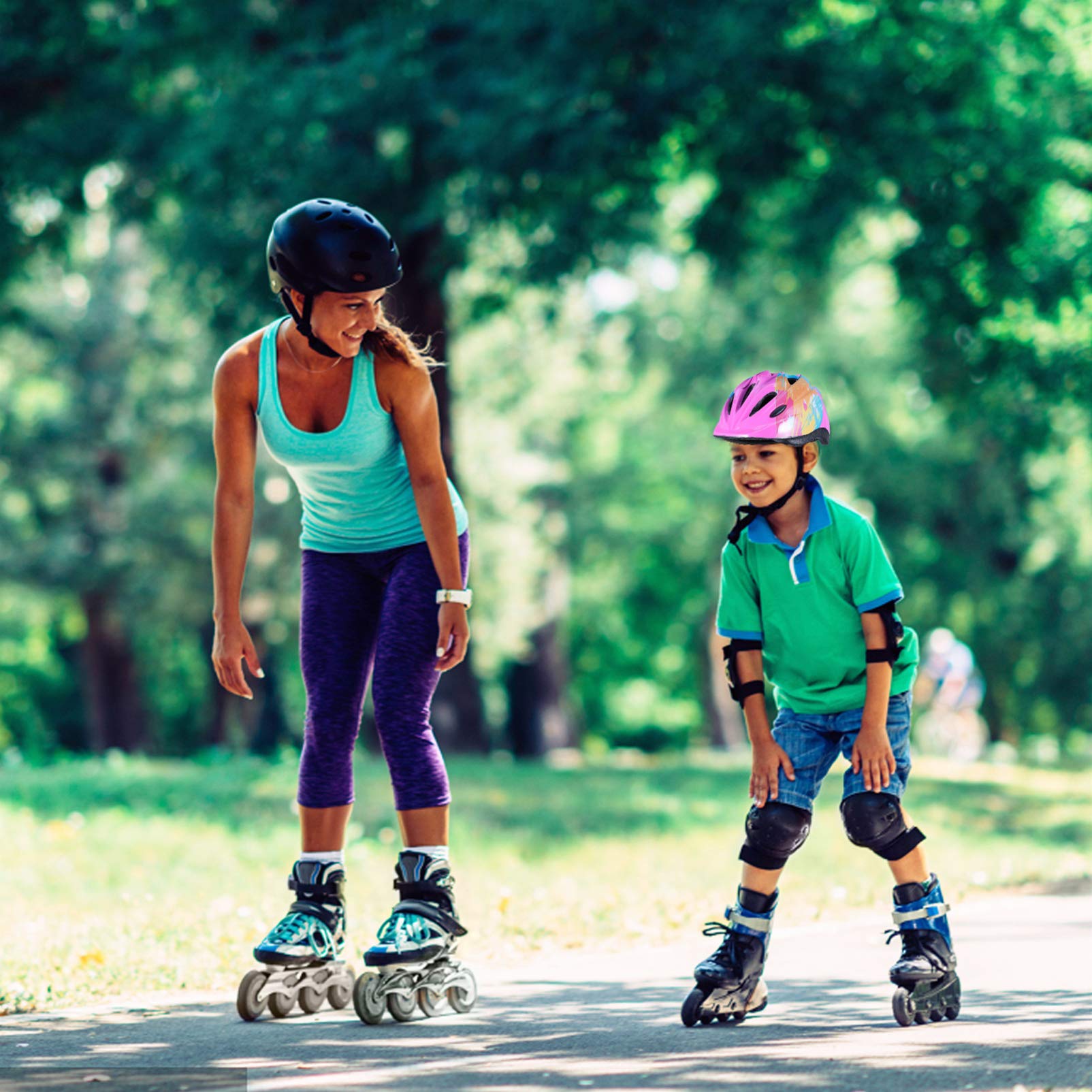Kisangel 2pièces Casque De Vélo pour Garçon Fille Ajustable Casque De Et Léger pour Garçons Et Filles pour Cyclisme Activités De Plein Air