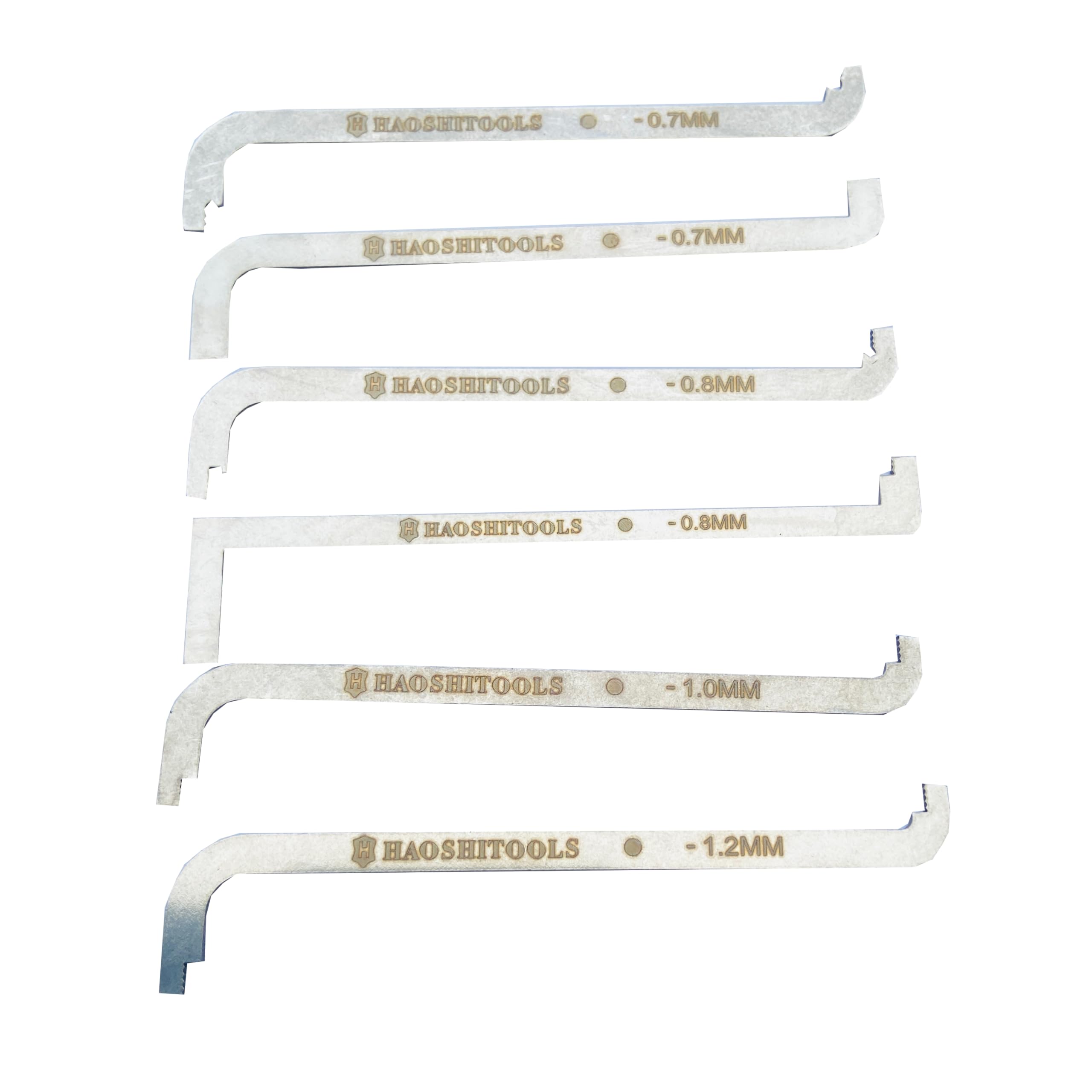 Ycxnlong Silver Locksmith Tools Haoshi Lock Picking Tension Wrench (6Pcs)