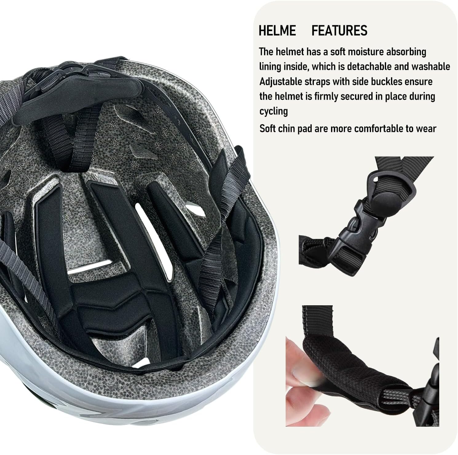 Bike Helmet for Adults Men Women, Size 58-62 cm for Riders Ages 14+, Adjustable Dial and Straps, 15 Air Vents, Removable Visor, Adult Bicycle Helmets