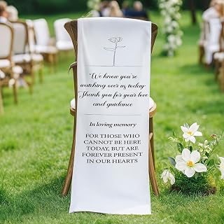 In Memory Wedding Reserved Seating Signs for Chair Reserved Row Sign for Wedding Save A Seat for Someone Heaven Loving With Love From Heaven Memory Reserved Seating Decoration 13 X 50 Inch