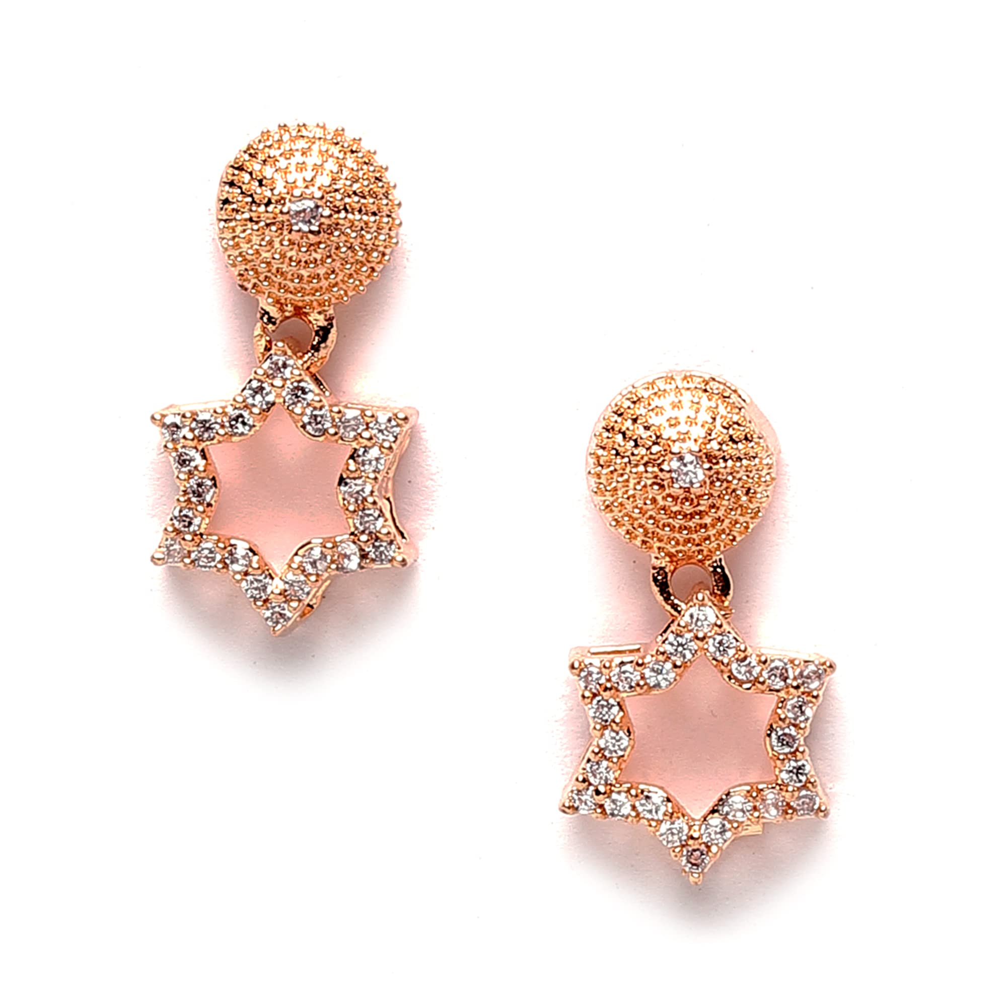 Rose Gold-Plated American Diamond Jewellery Set
