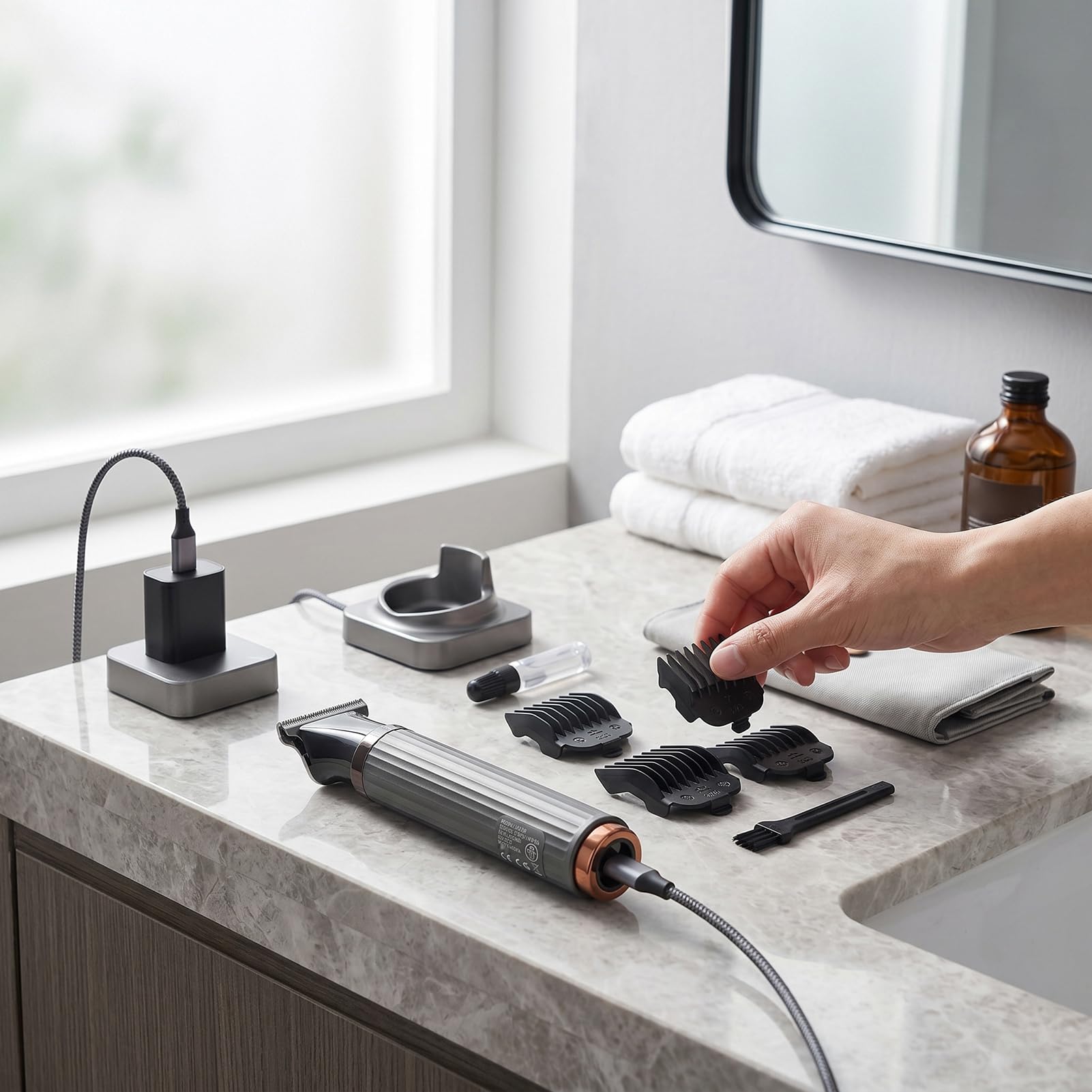 Matybobe Elektrischer Haarschneider Set mit Verstellbarem Arm und