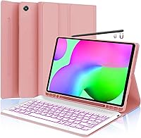 Vista 22 de Funda para teclado para Samsung Galaxy Tab S6 Lite de 10.4 pulgadas 2024 2022/2020 SM-P610/P613/P615/P619, funda para teclado Bluetooth inalámbrico