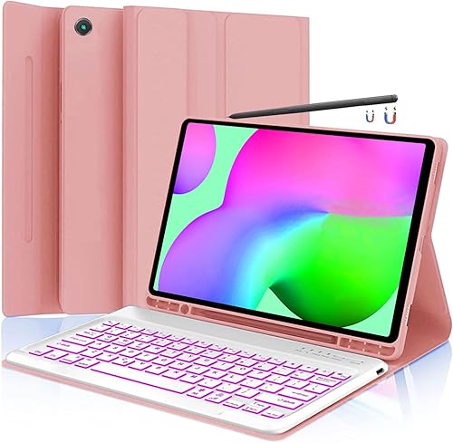 Miniatura 56 de Funda de teclado para Samsung Galaxy Tab S10+ Plus, S9 Plus, S9 FE+, S9+/S8 Plus, S8+/S7 Plus S7+ S7 FE de 12.4 pulgadas, funda de teclado Bluetooth