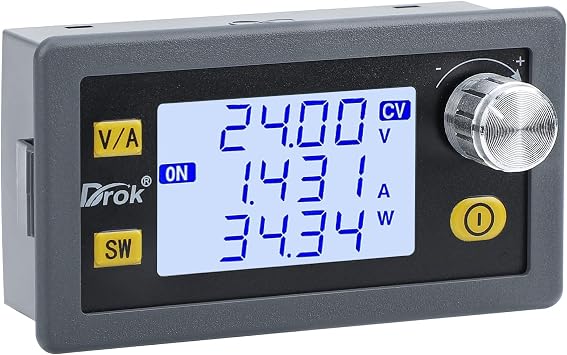 محول DROK Buck Boost ، DC 5.0-30V إلى 0.6-30V 4A 35W منظم جهد قابل للتعديل شاشة LCD 6V 9V 12V 24V وحدة تزويد الطاقة, CC CV تصعيد استقرار الجهد لأسفل لسيارة RV Golf Cart