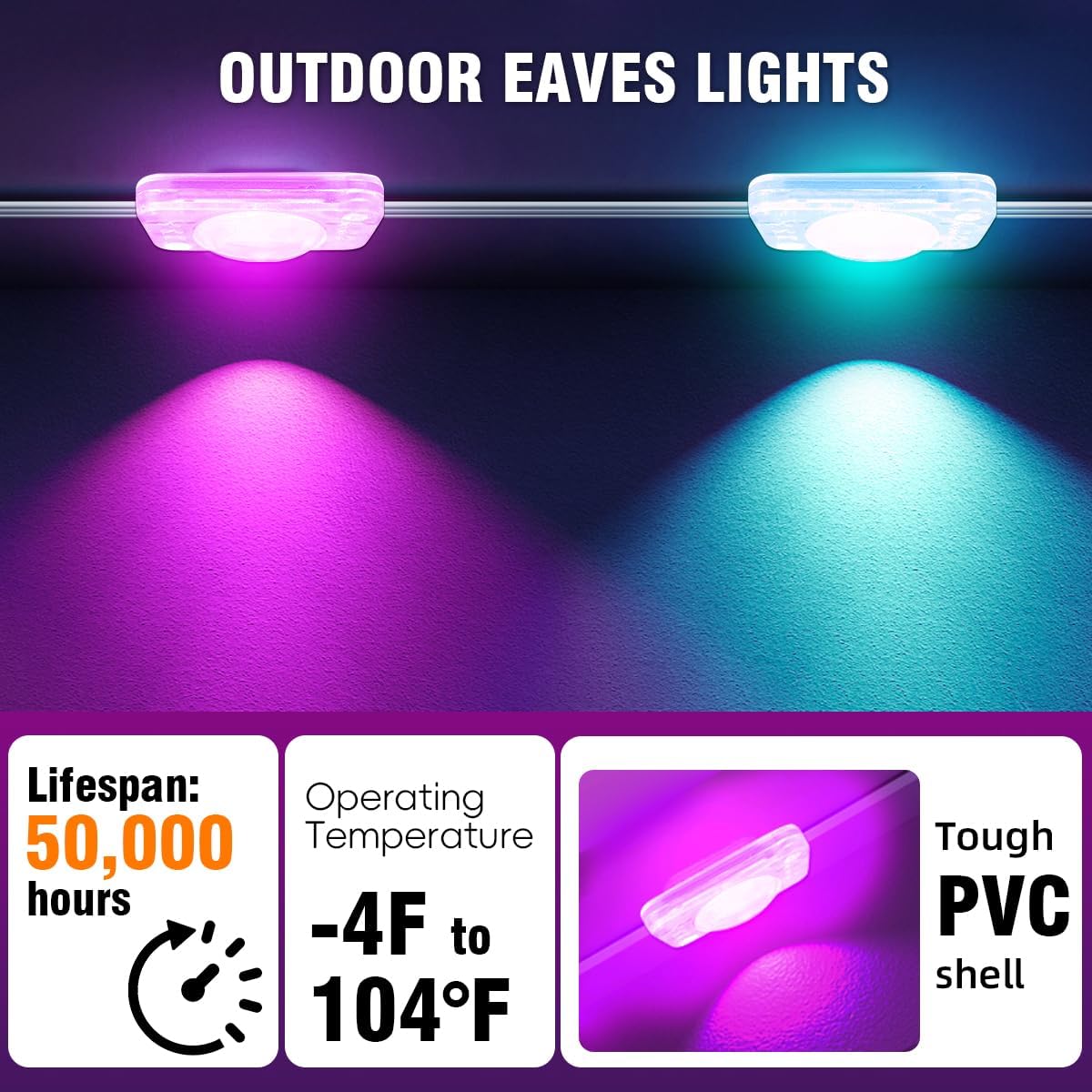 Permanent Outdoor Lights for House, 100FT Smart LED Outdoor String Lights with DIY Scene Modes, APP/Remote Control IP67 Waterproof Outside Eaves Lighting for Christmas Holiday Party (100FT)