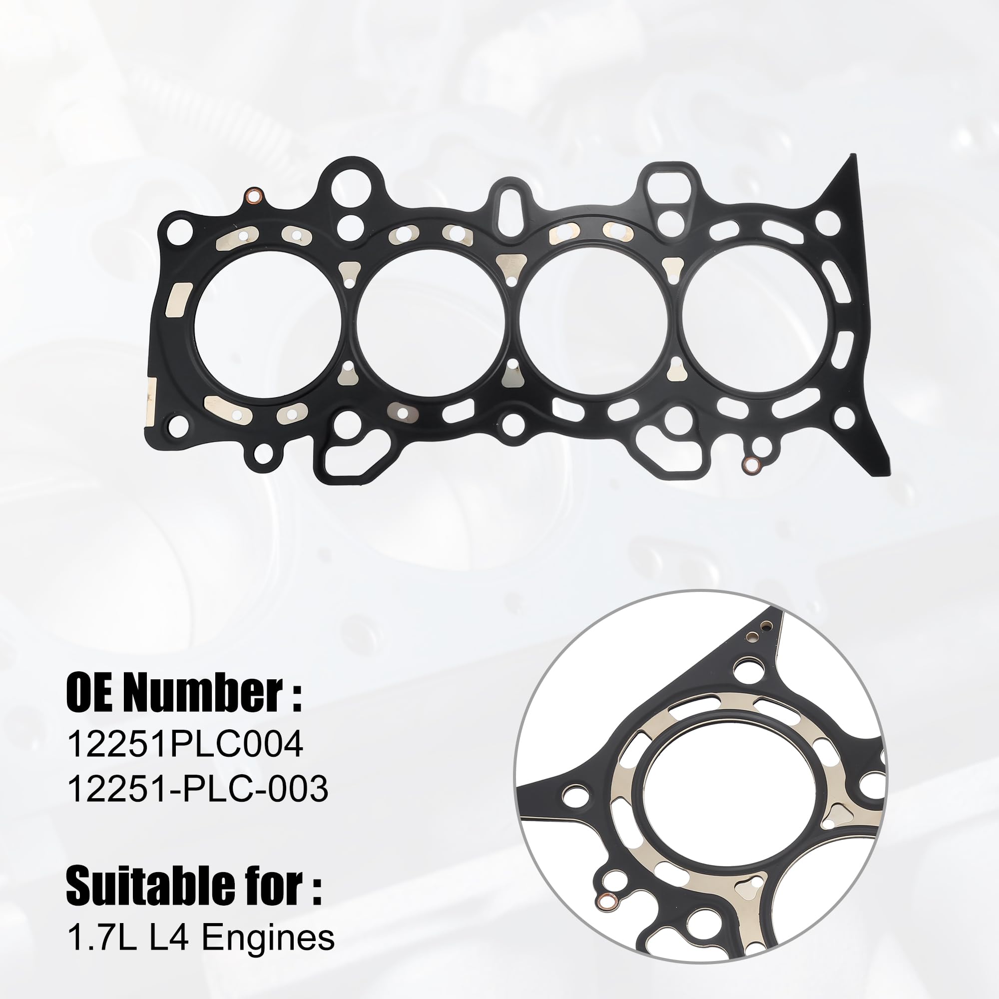 Amazon | uxcell 車のシリンダーヘッドガスケット 番号12251PLC004