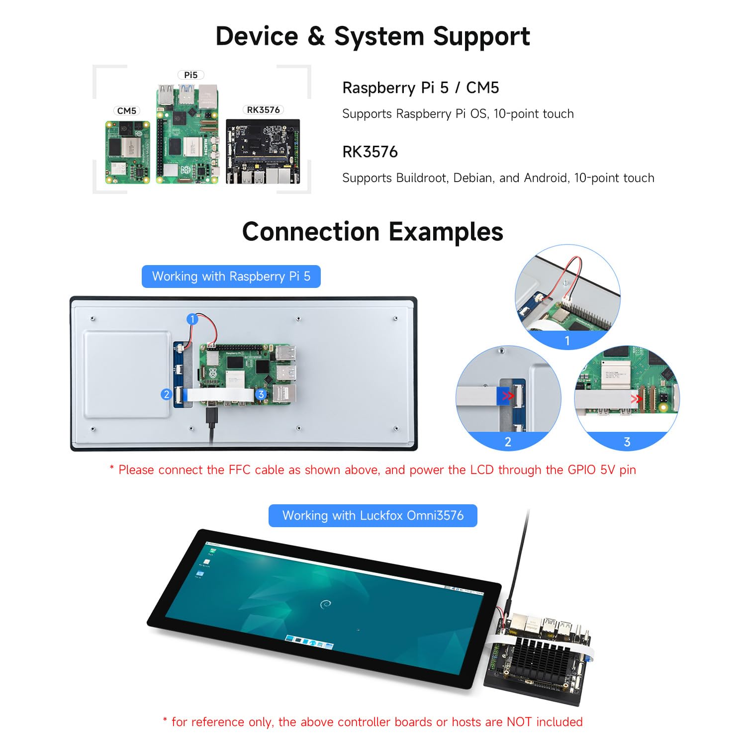 Waveshare 12.3inch DSI Capacitive Touch Screen, 720x1920 Pixels, IPS Panel, 10-Point Touch, Optical Bonding Toughened Glass Panel for Raspberry Pi 5/Omni3576
