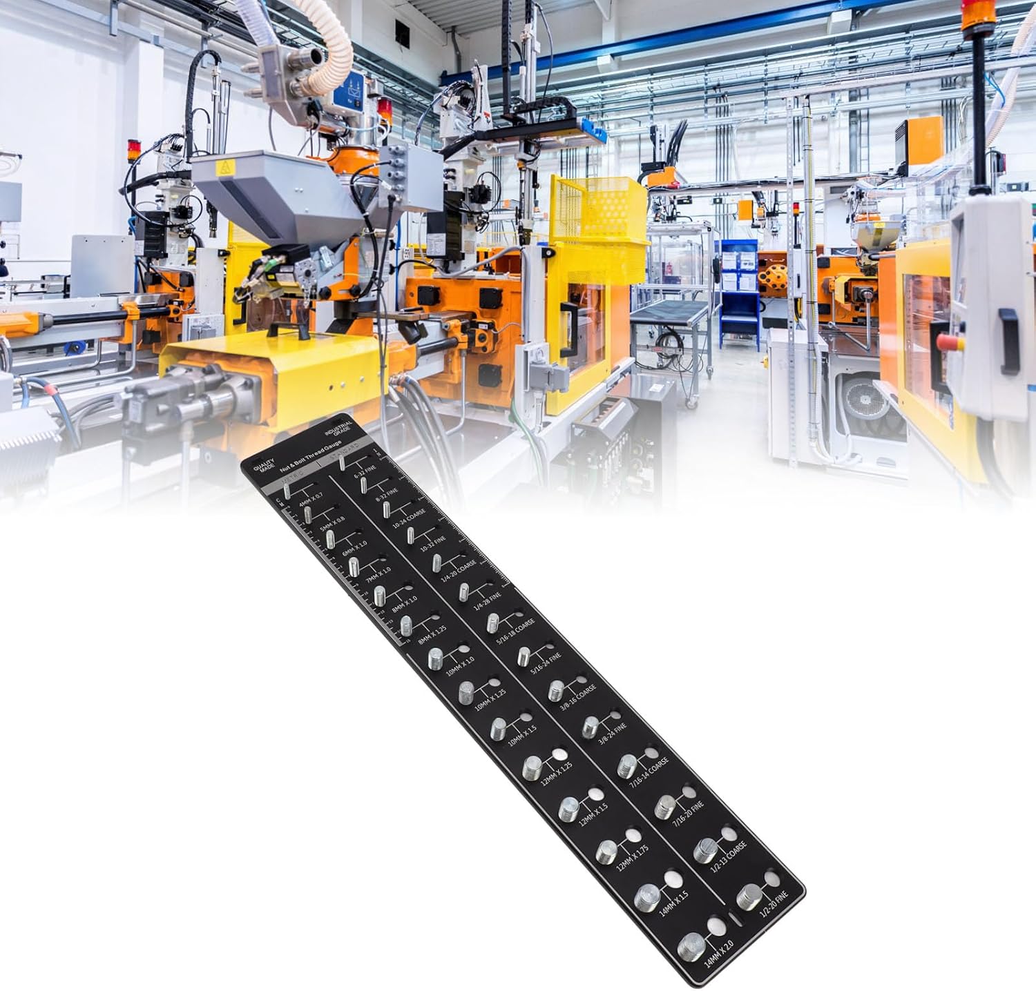 Thread Checker, Nut and Bolt Thread Identifier, Portable US Metric Units Thread Checker for Home Maintenance