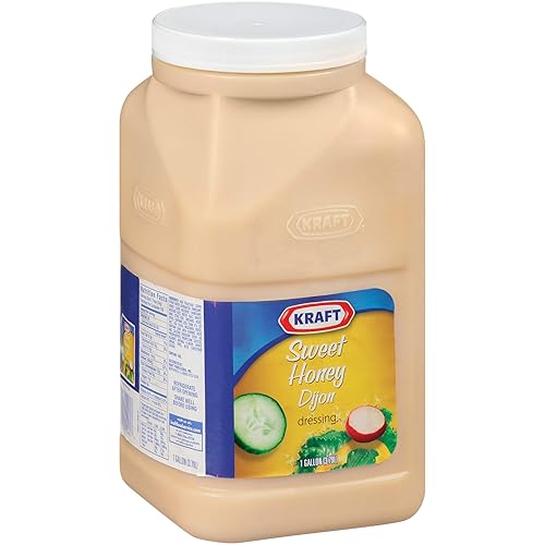 Kraft Aderezo Dijon de miel dulce a granel, jarra de 128 onzas (paquete de 4)