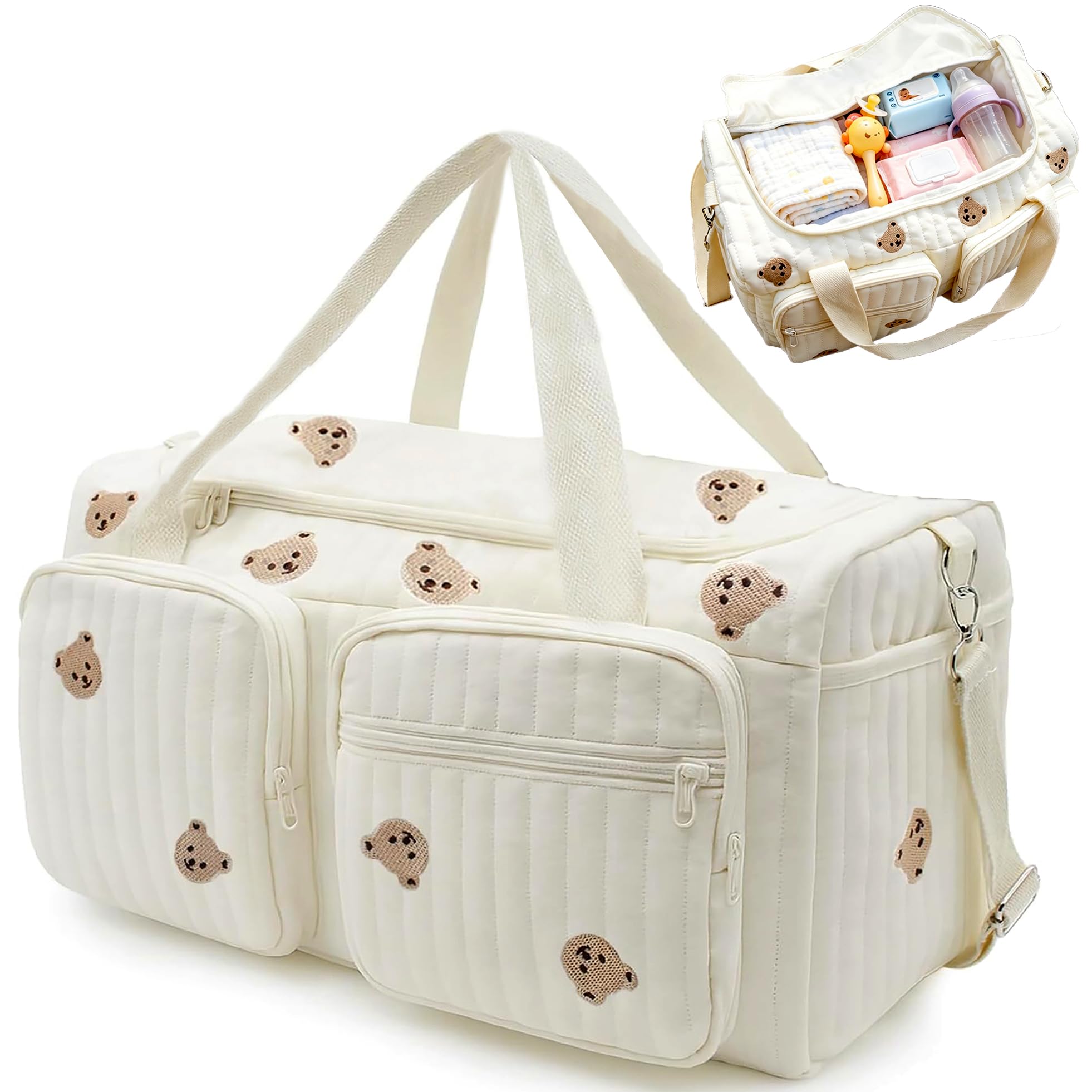 SZSMART Baby Hospital Bag Baby Changing Bag Cotton Maternity-Bag Essentials Nappy Bags For Mum Travel Diaper-Bag Backpack Nappy-Bags Organiser With Shoulder Strap