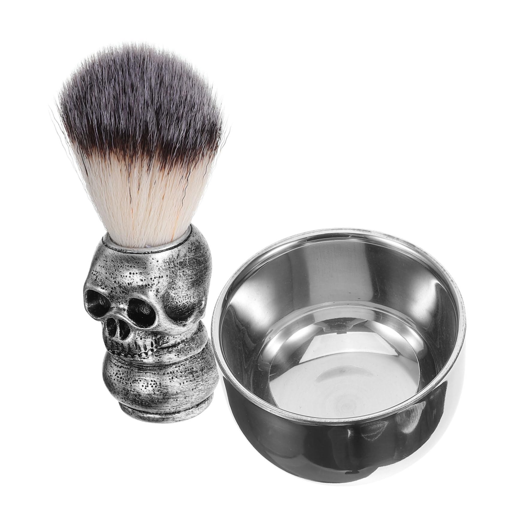 Ipetboom 4 Ensembles Ensemble D'outils De Toilettage Toilettes Homme Rasoir Gel Pour Trousse Brosse à à Raser Paysage Masculin Bol Pro Distributeur Silver Acier Inoxydable