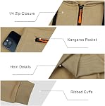 Rela Bota Hommes Hoodies Quarter Zip Hoodie Couleur Contraste Chandail à capuche , 1/4 fermeture zip, Kangaroo Pocket & Poche à manches, Hotte à cordons dressing, Lignée de polaire, Idéale pour les sorties quotidiennes/entraînement/port de campus