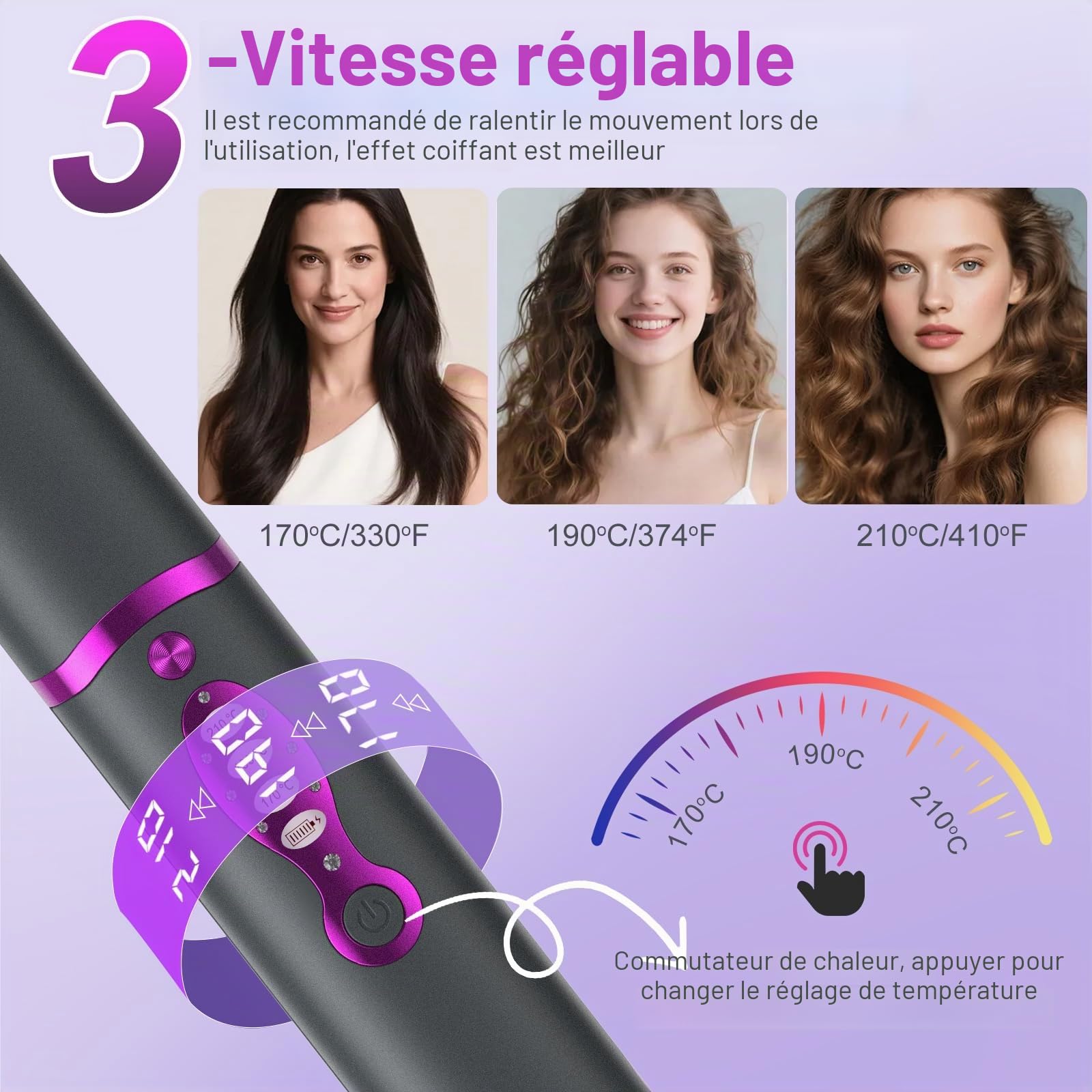 OBEST Lisseur de Cheveux Sans Fil, Fer à Boucler Sans Fil 2 en 1 5000 mAh | Mini Lisseur de Cheveux Portable de Voyage en Titane, Chaleur Rapide, Charge de Type C, 3 Températures Réglables