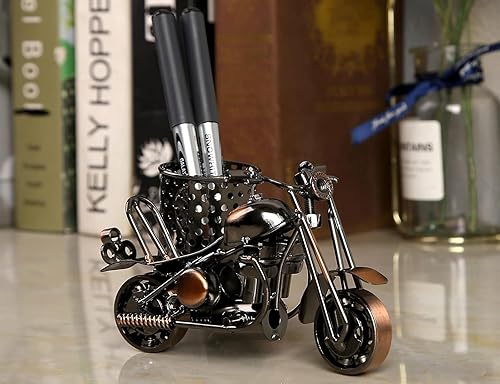 Miniatura 4 de NSMAR Modelo de motocicleta Portalápices Cobre, Artesanía hecha a mano, regalos de motocicleta para hombres, accesorios de motocicleta,