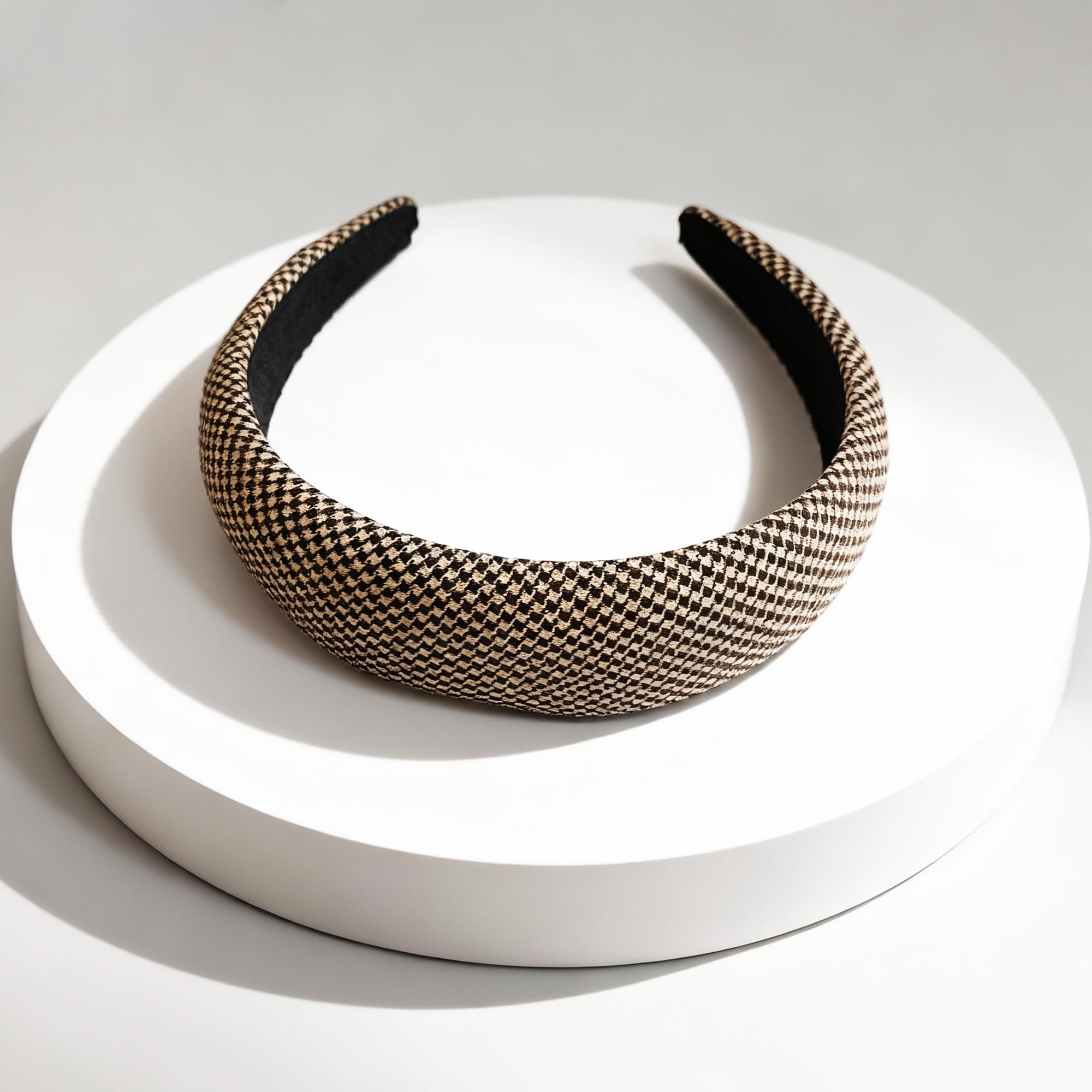 Amazon.com : FANSSYA Brown Houndstooth Wide Headband for  display picture 2